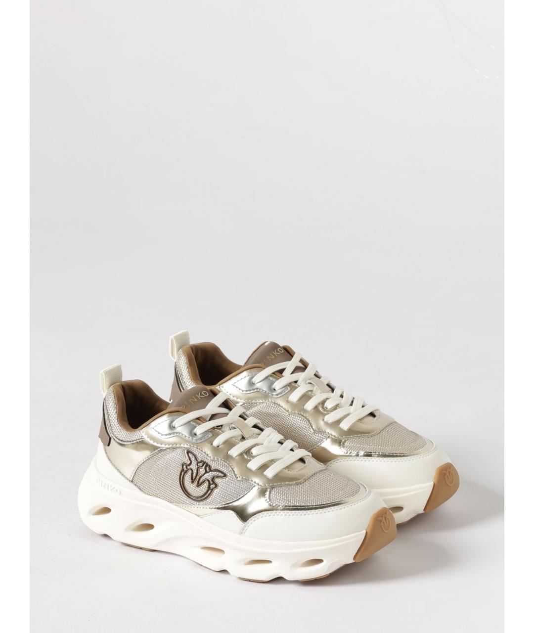 PINKO Бежевые текстильные кроссовки, фото 2