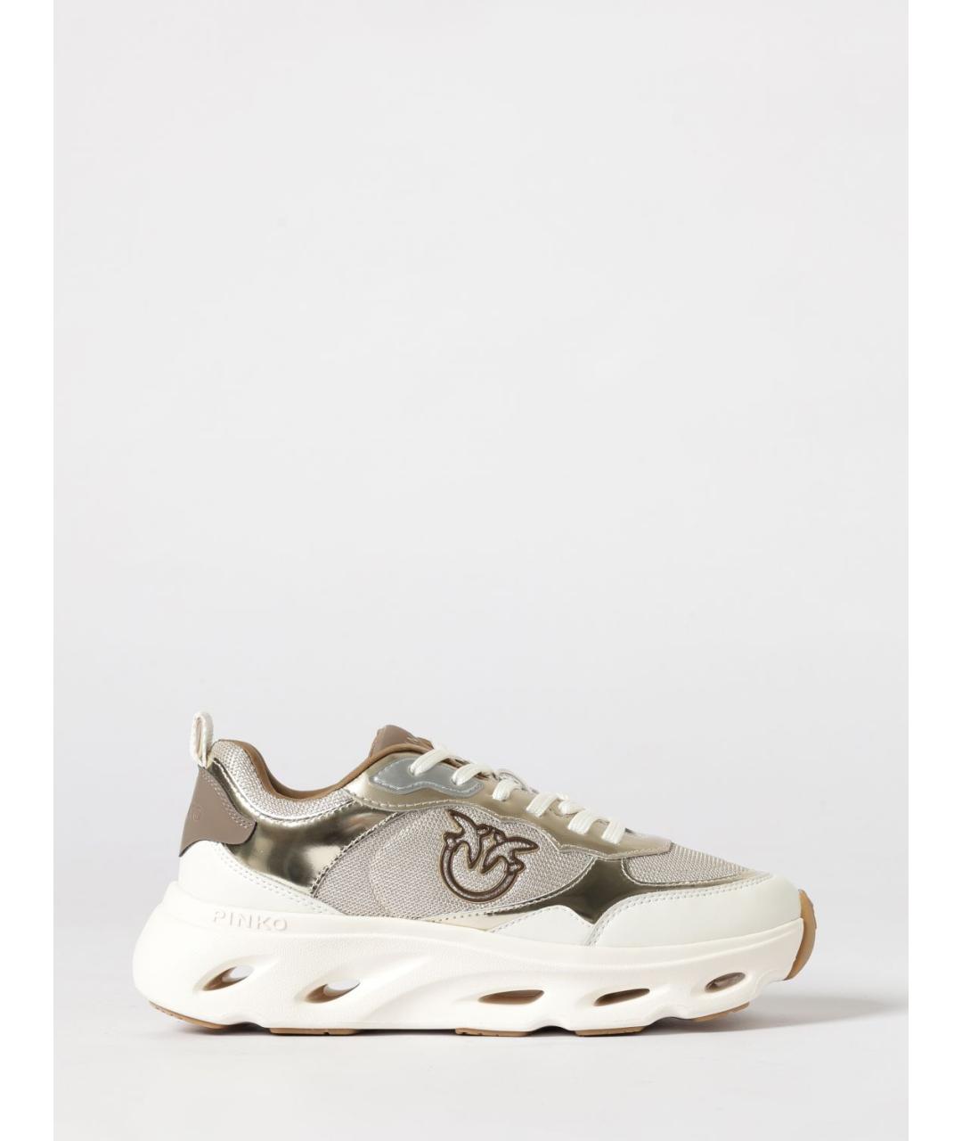 PINKO Бежевые текстильные кроссовки, фото 4
