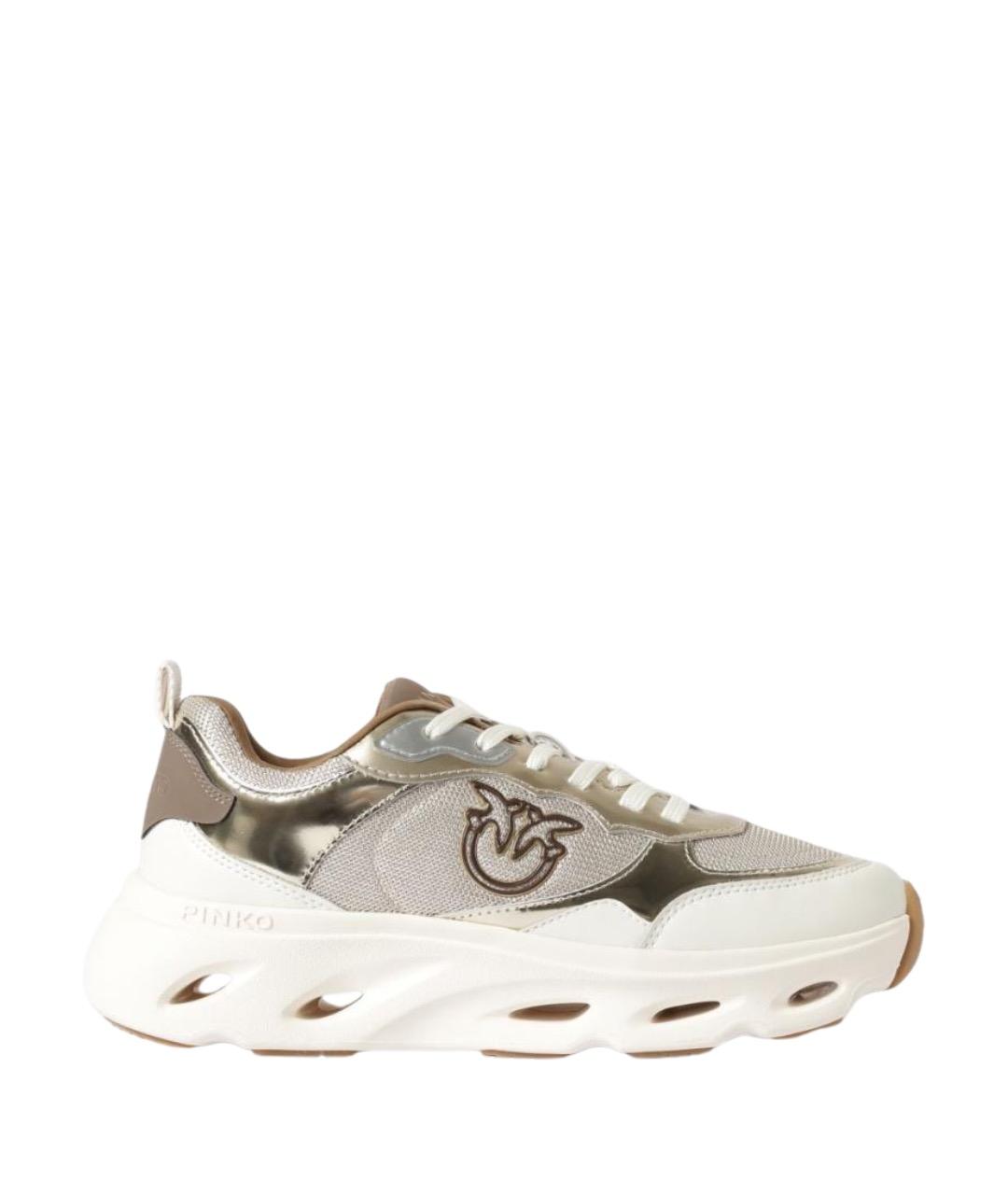 PINKO Бежевые текстильные кроссовки, фото 1