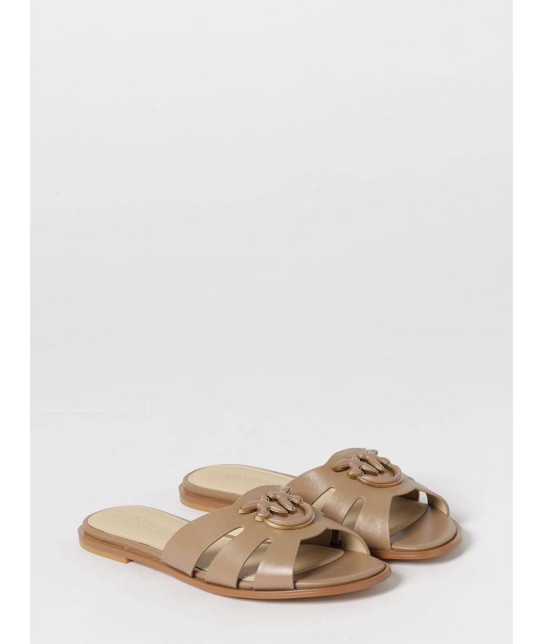 PINKO Бежевые кожаные сандалии, фото 2