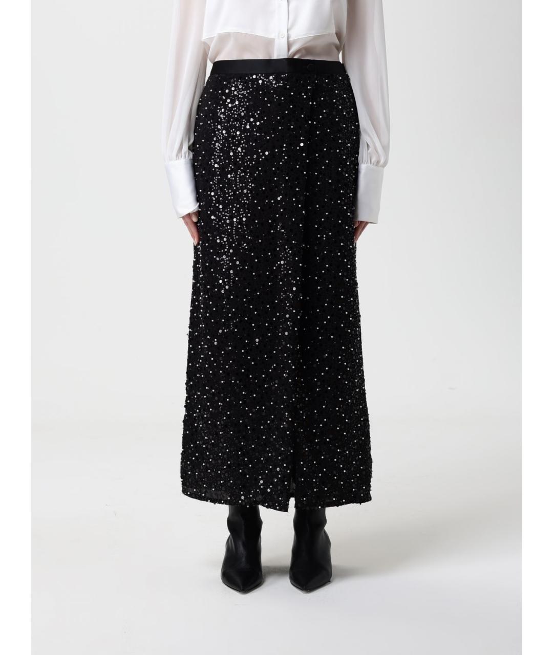 EMPORIO ARMANI Черная полиэстеровая юбка макси, фото 5