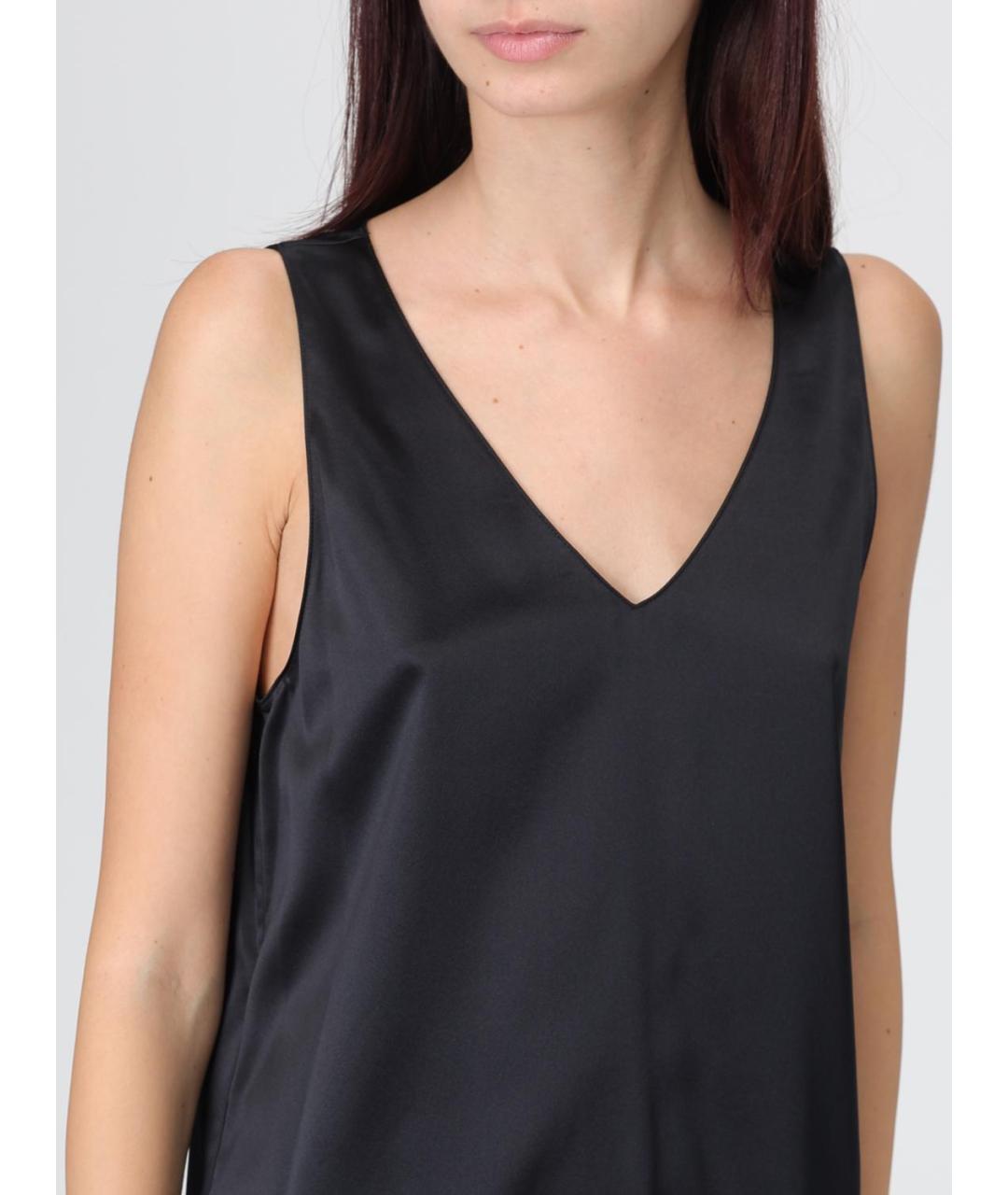 EMPORIO ARMANI Черная шелковая майка, фото 3