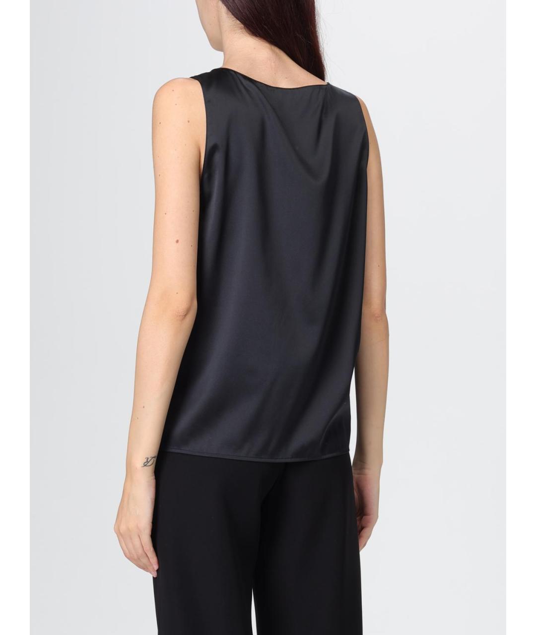 EMPORIO ARMANI Черная шелковая майка, фото 2