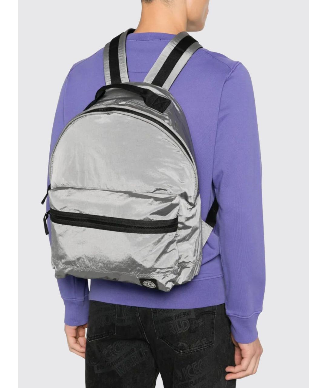 STONE ISLAND Серебрянный рюкзак, фото 2