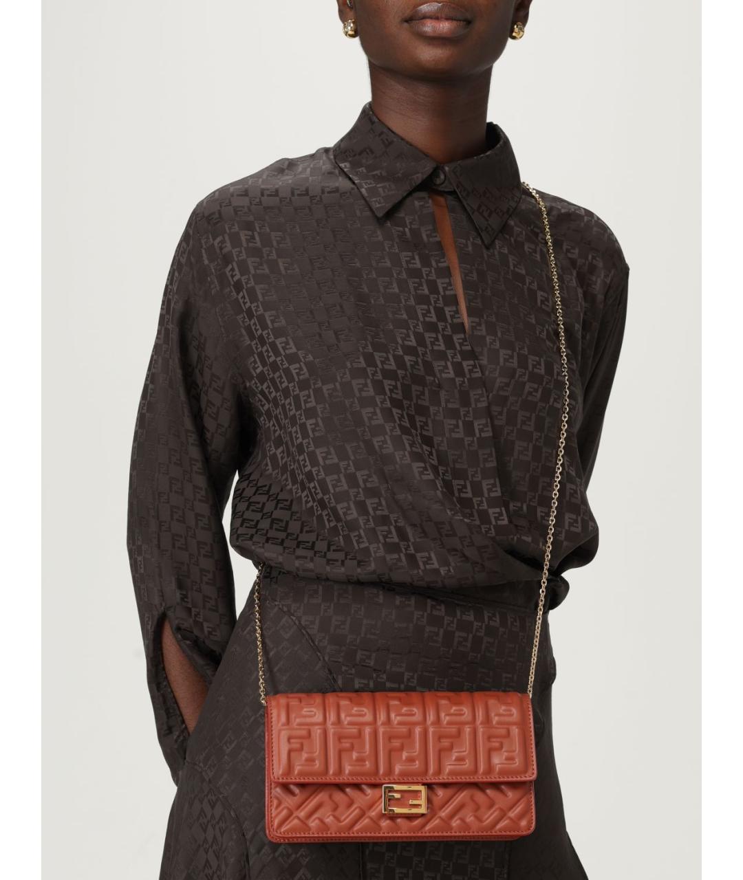 FENDI Коричневый кожаный кошелек, фото 2