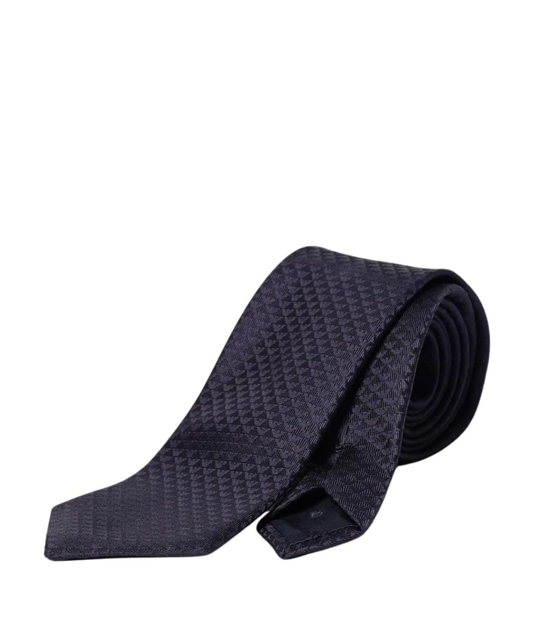 EMPORIO ARMANI Синий шелковый галстук, фото 1