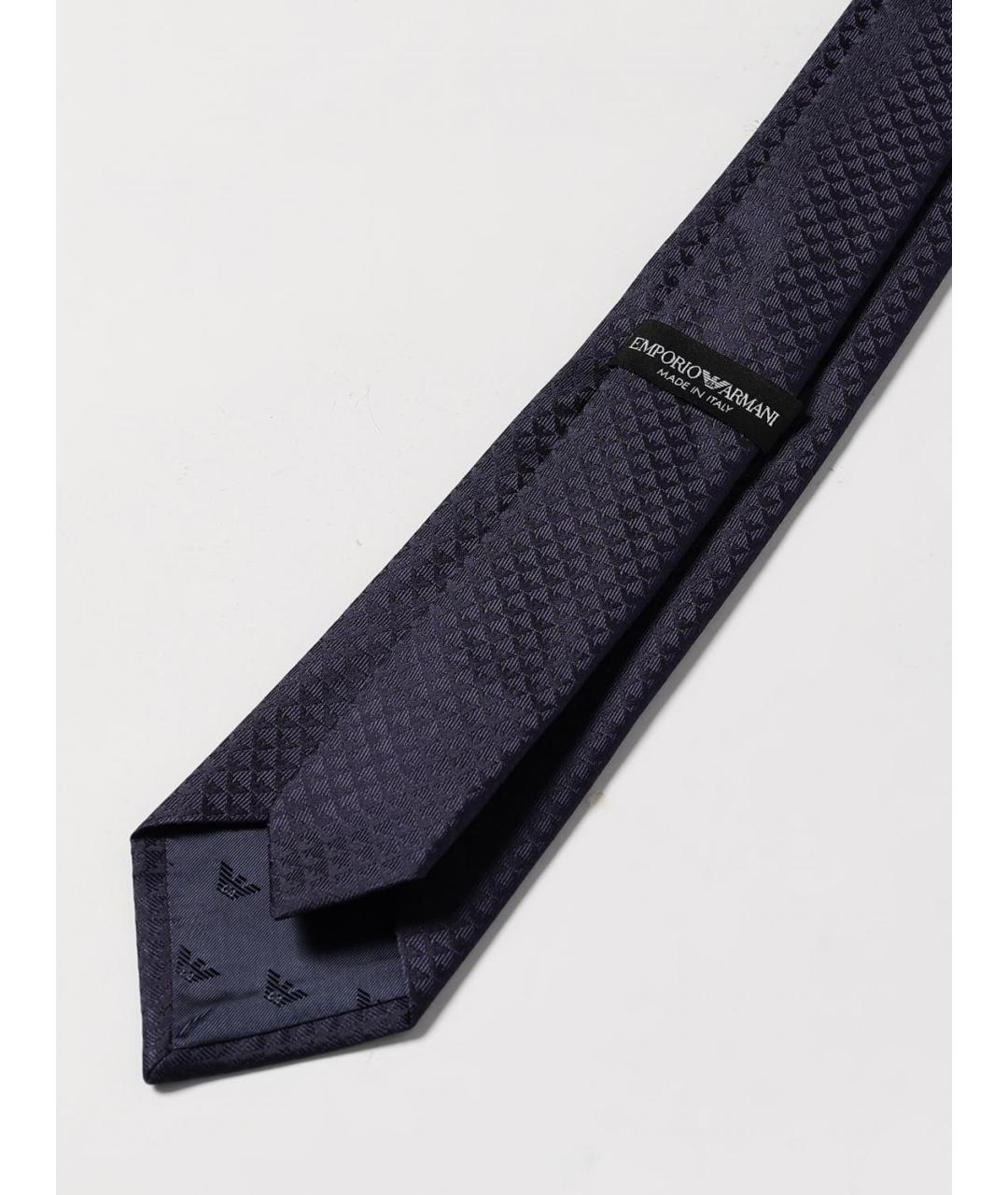EMPORIO ARMANI Синий шелковый галстук, фото 2