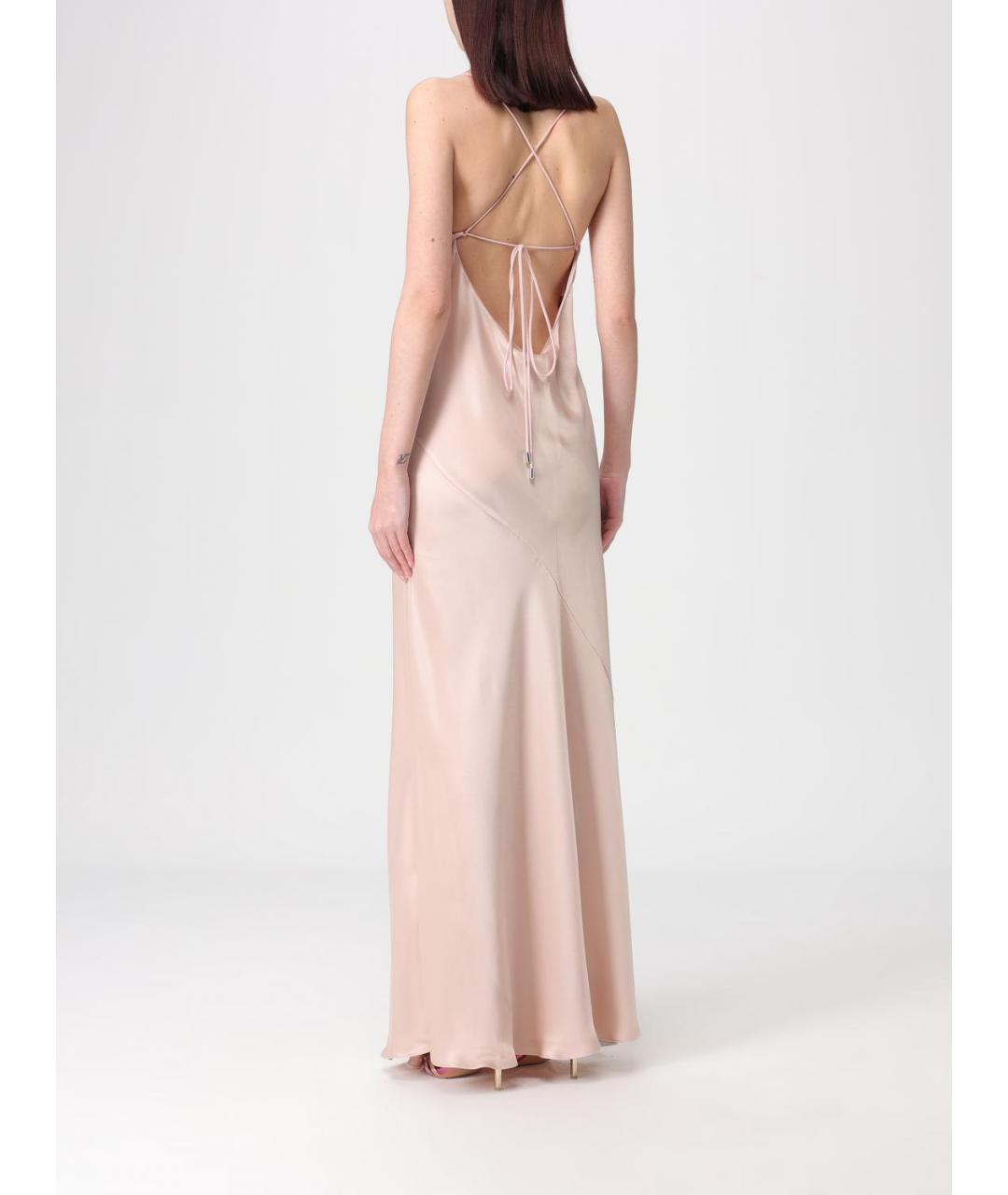 PINKO Розовое ацетатное вечернее платье, фото 2