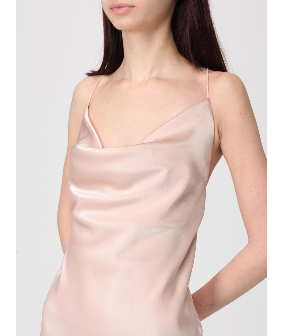 PINKO Розовое ацетатное вечернее платье, фото 3
