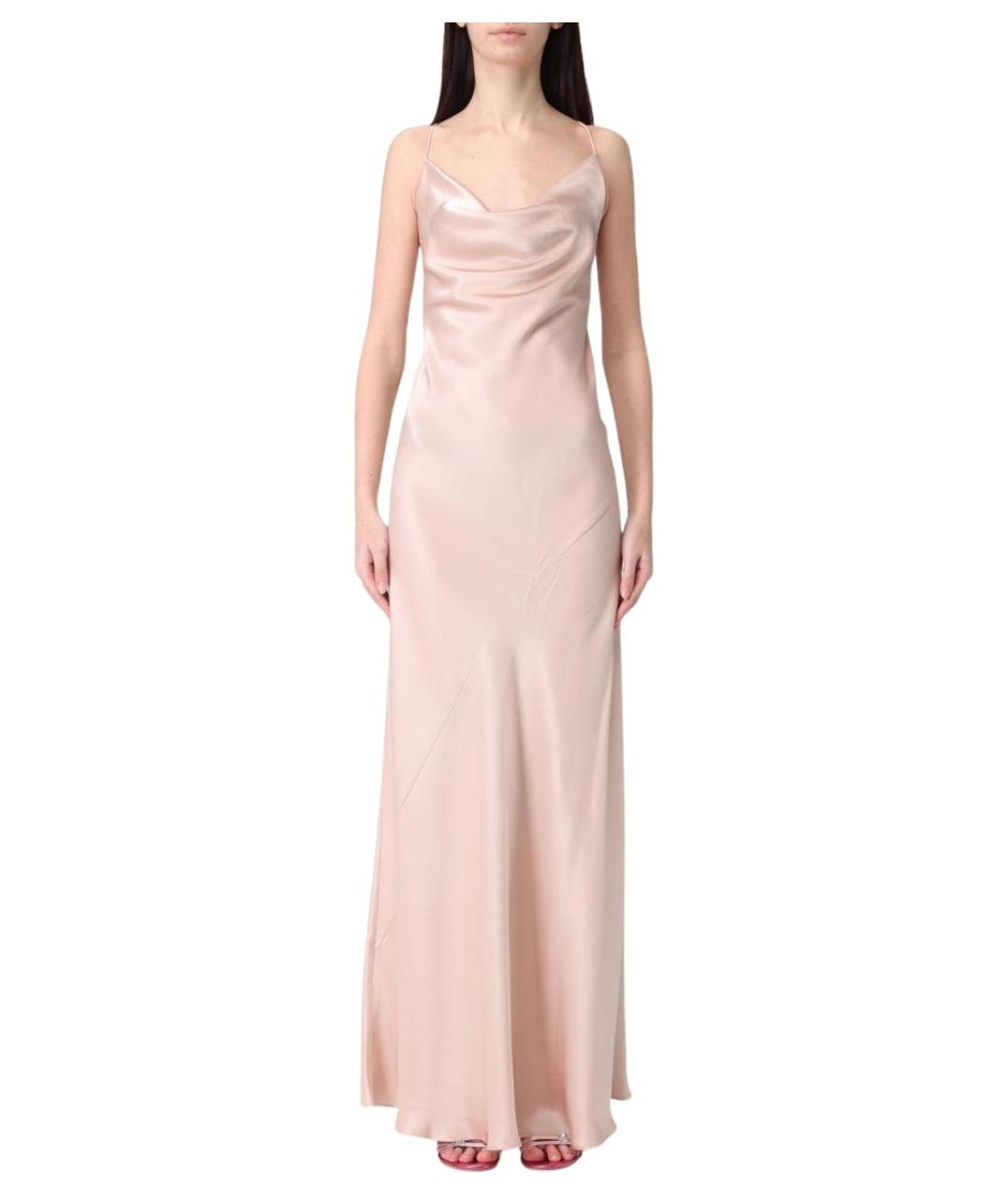PINKO Розовое ацетатное вечернее платье, фото 1