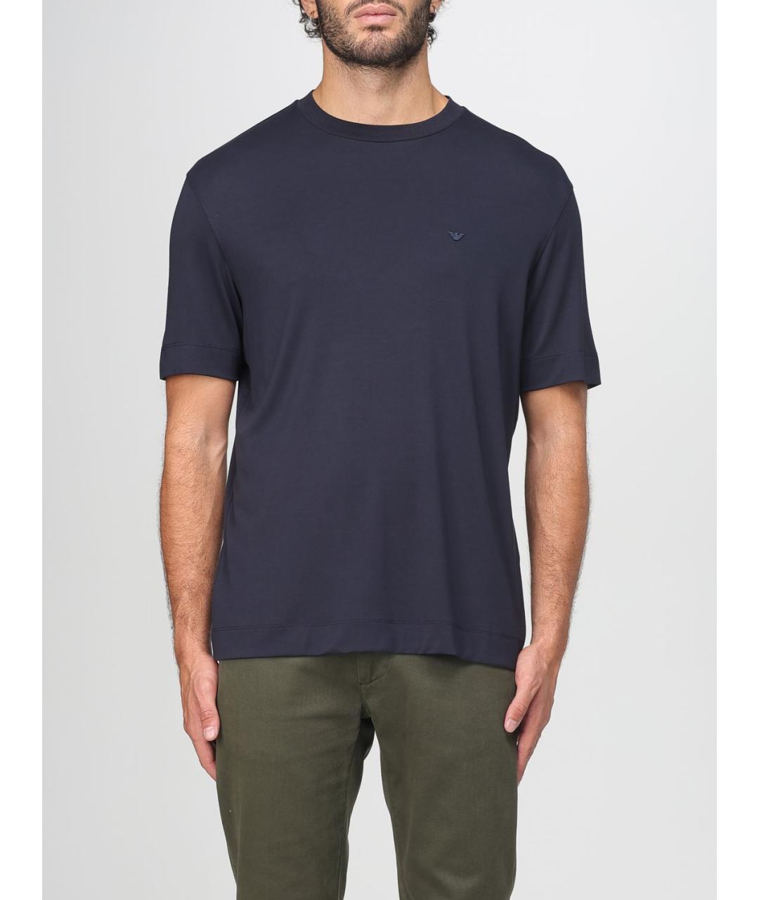 EMPORIO ARMANI Синяя футболка, фото 4
