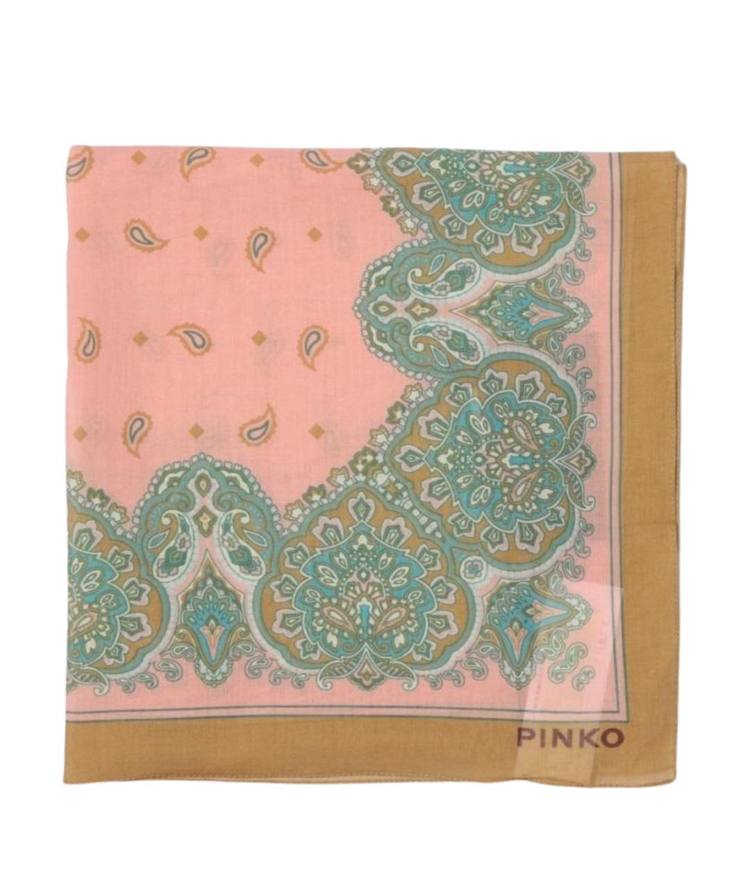 PINKO Розовый хлопковый шарф, фото 1