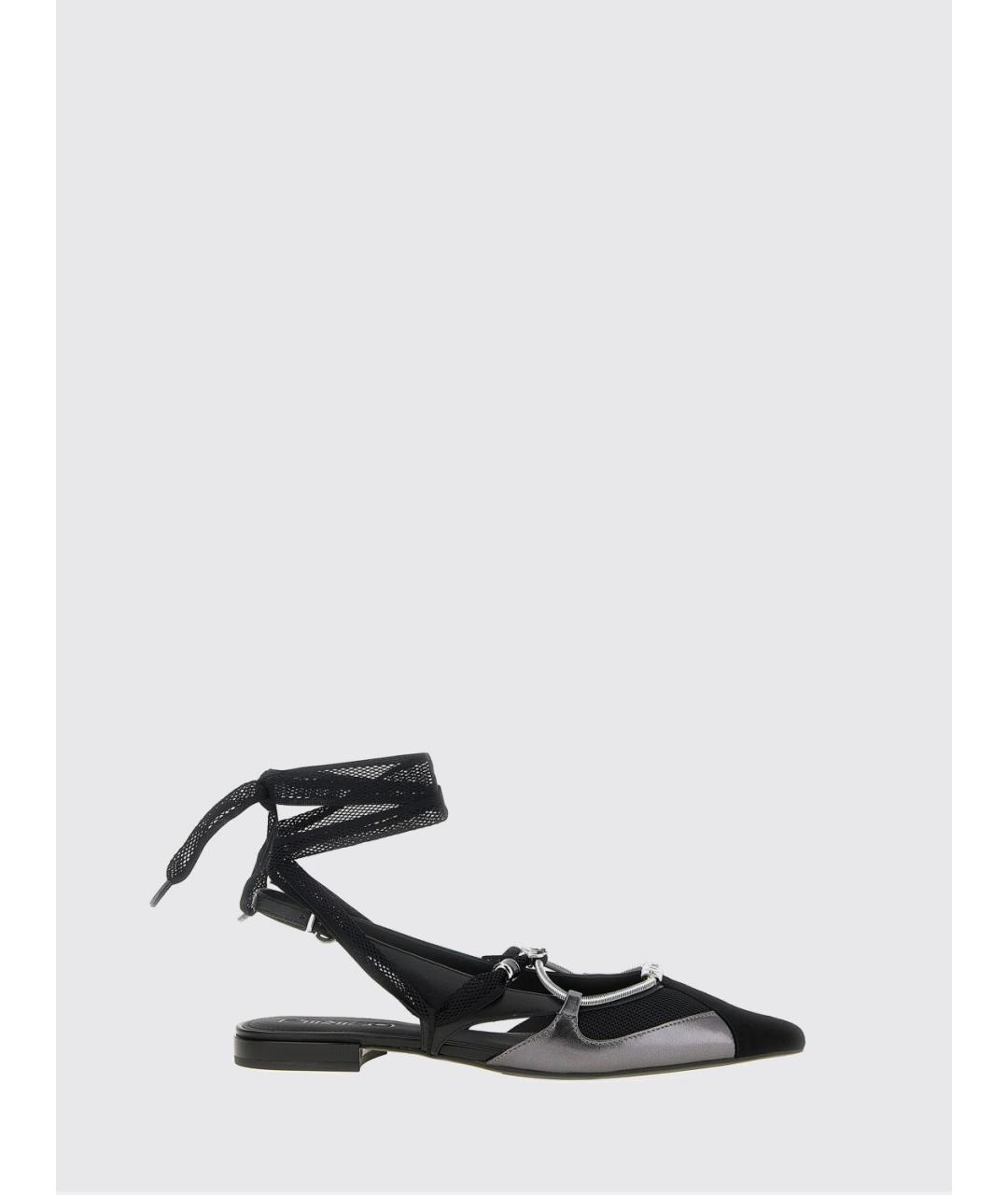 PINKO Черные кожаные балетки, фото 5