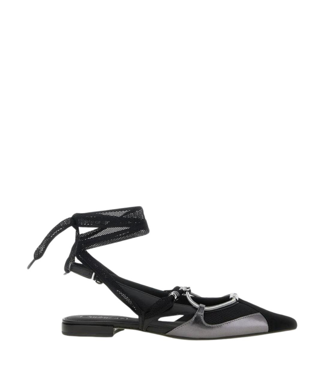 PINKO Черные кожаные балетки, фото 1