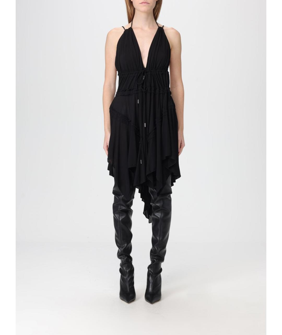 DSQUARED2 Черное вискозное коктейльное платье, фото 5