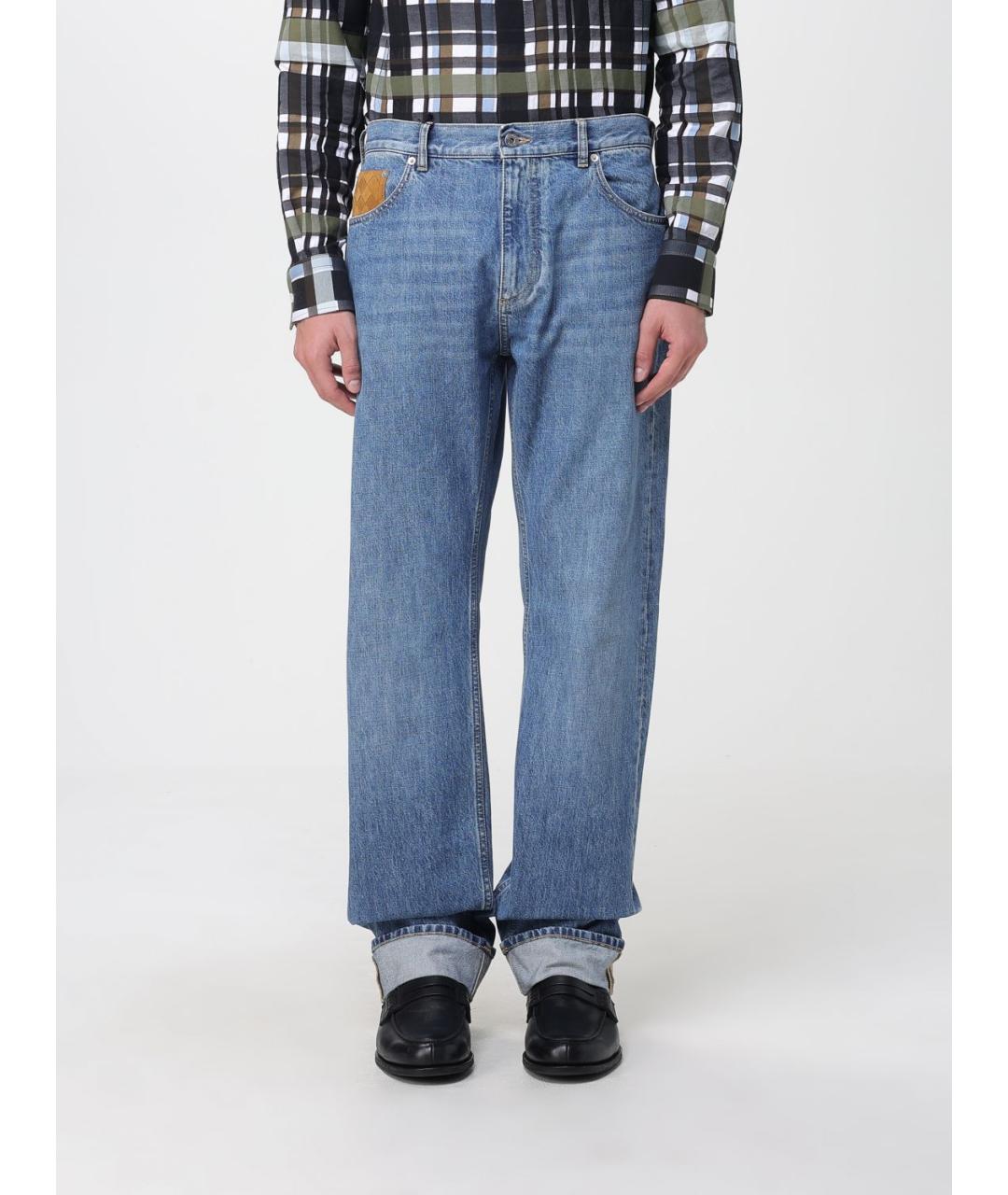 BOTTEGA VENETA Синие хлопковые прямые джинсы, фото 6