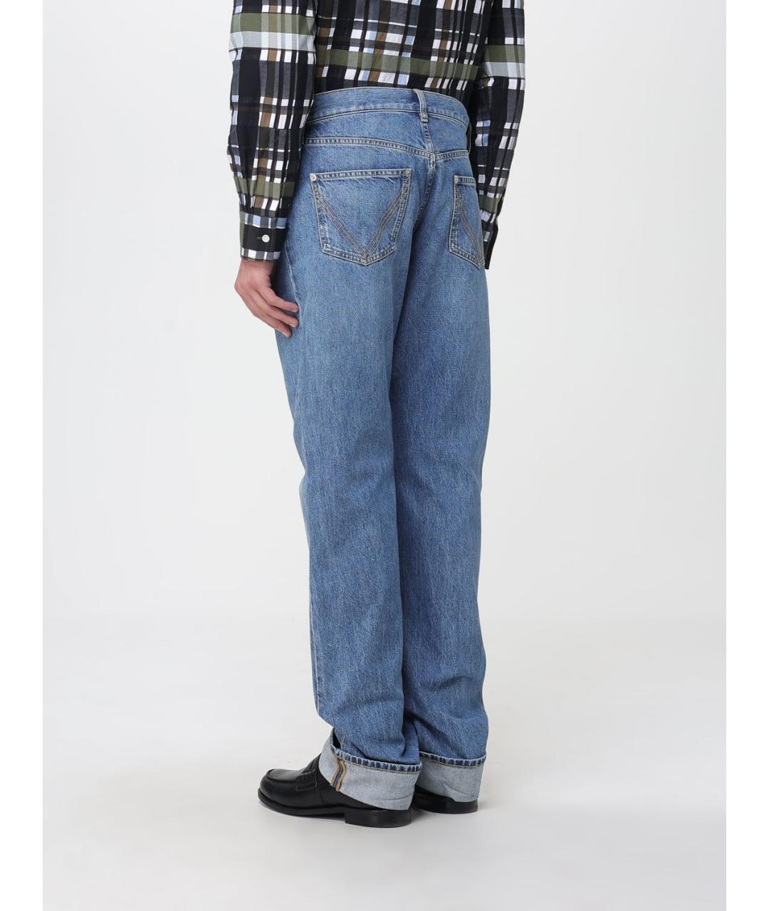 BOTTEGA VENETA Синие хлопковые прямые джинсы, фото 3