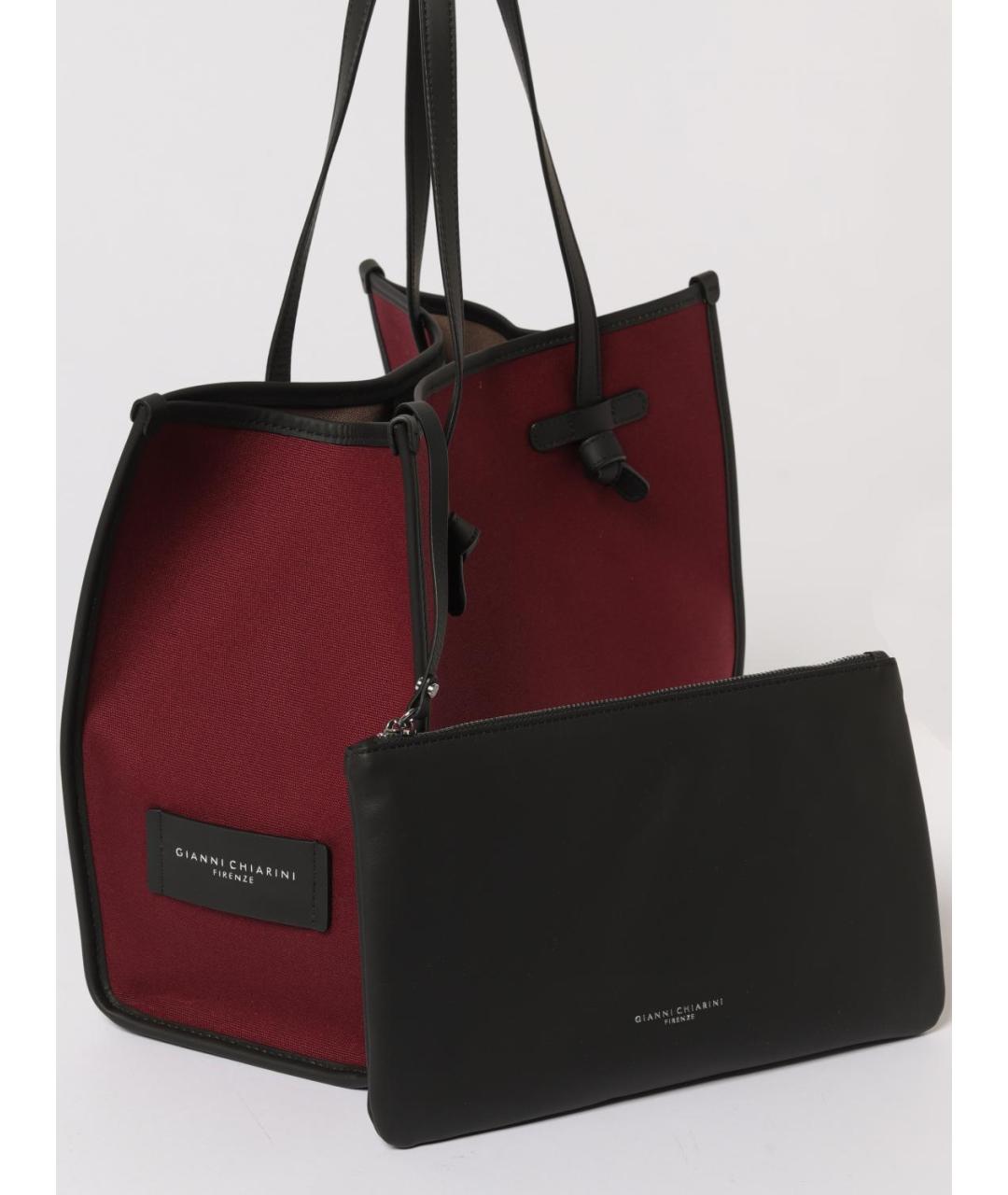 Gianni Chiarini Бордовая кожаная сумка тоут, фото 3