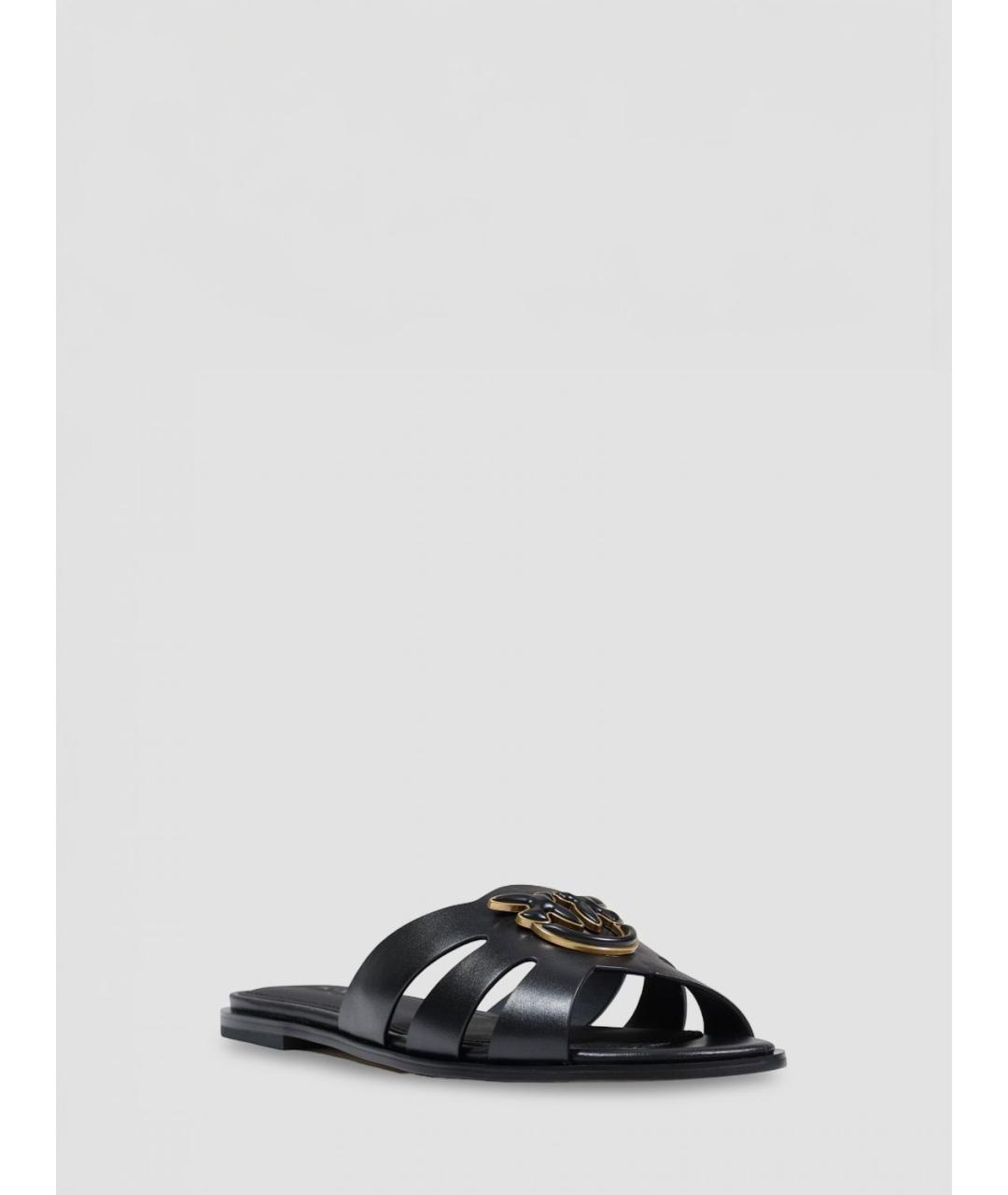 PINKO Черные кожаные сандалии, фото 2