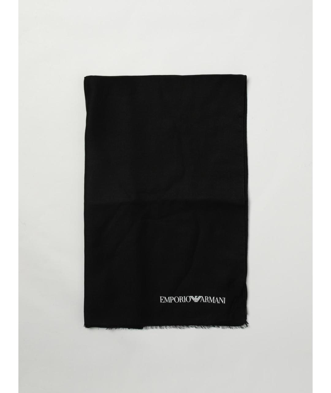 EMPORIO ARMANI Черный шарф, фото 4