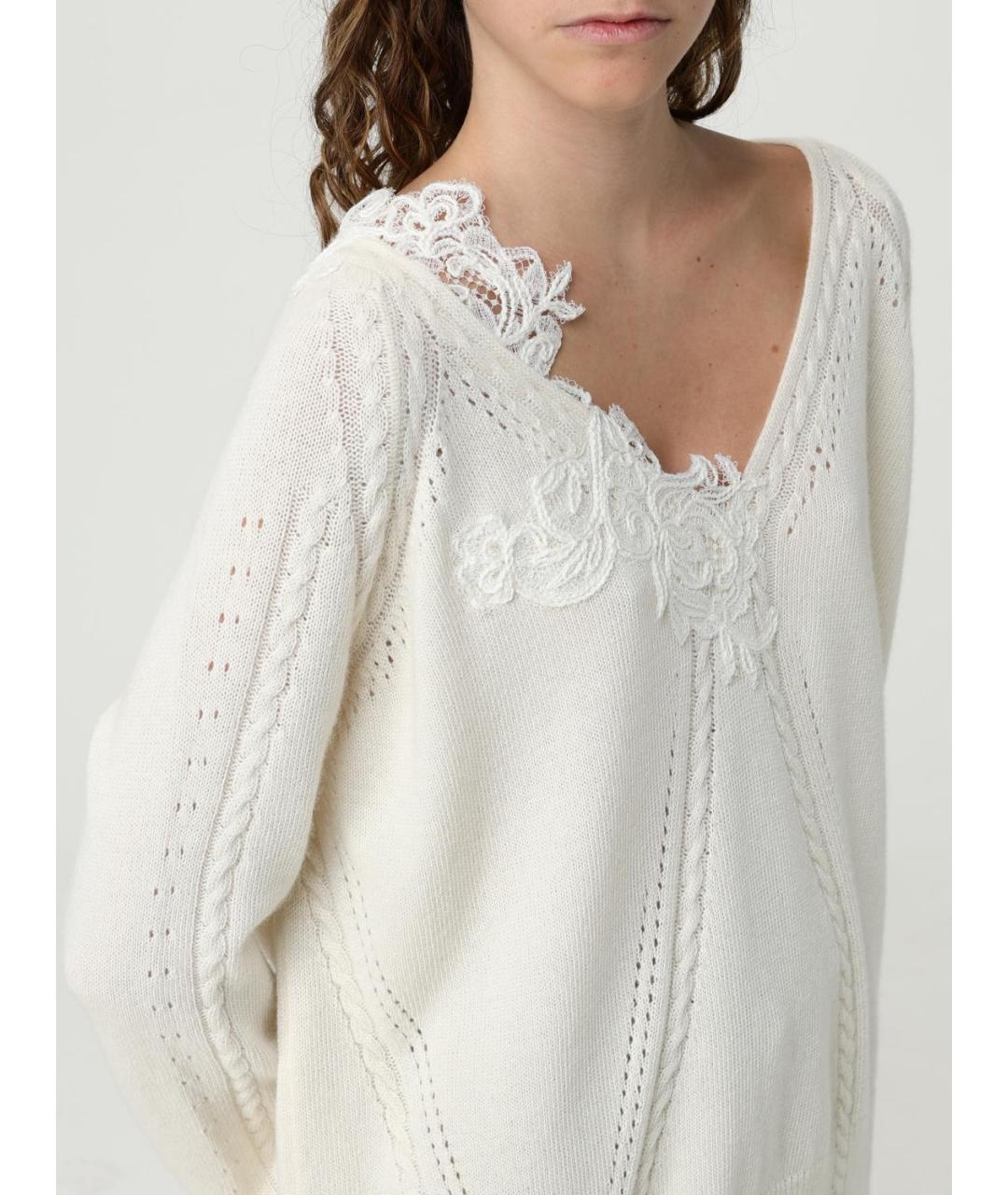 ERMANNO SCERVINO Бежевый шерстяной джемпер / свитер, фото 5