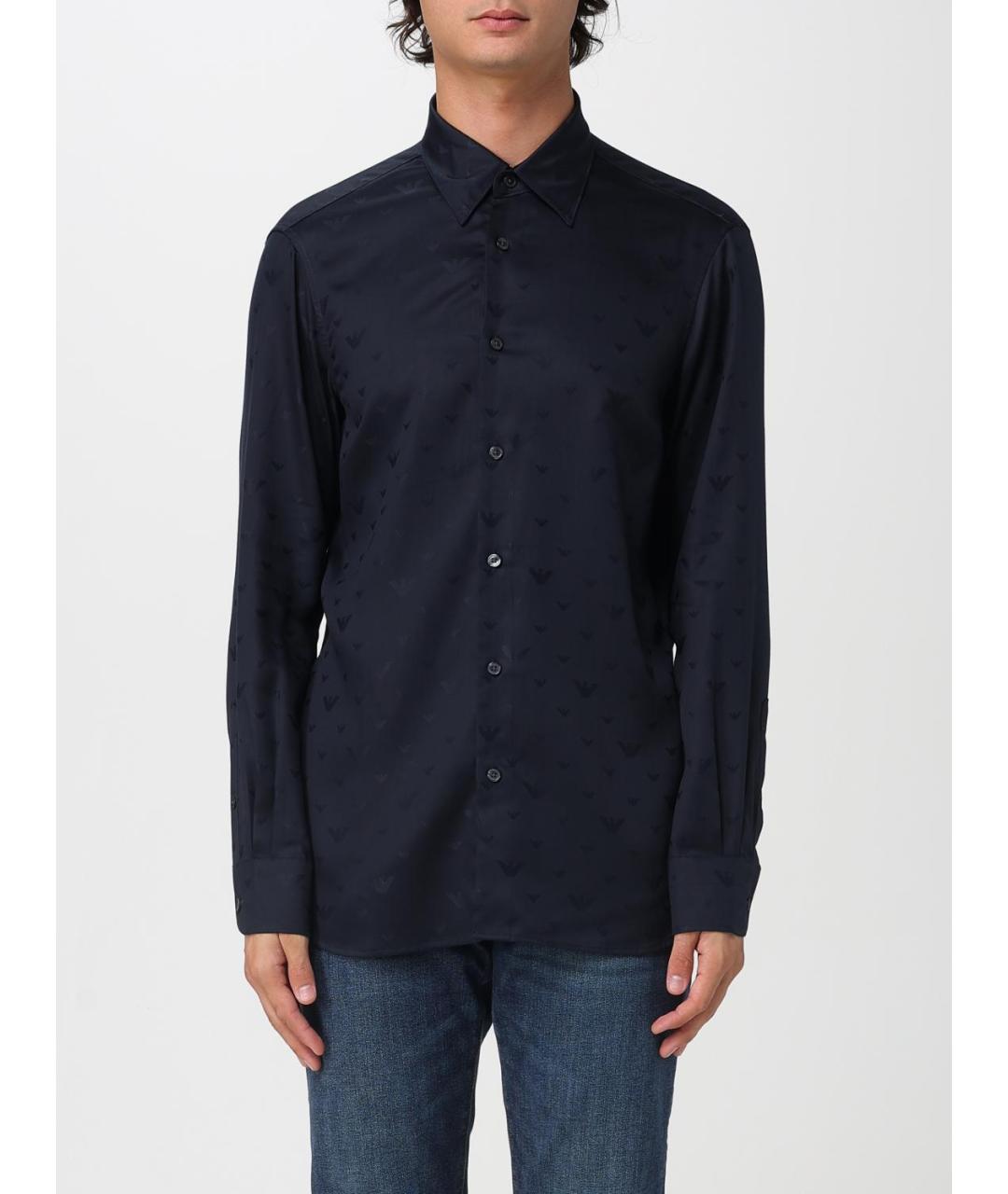 EMPORIO ARMANI Темно-синяя кэжуал рубашка, фото 4