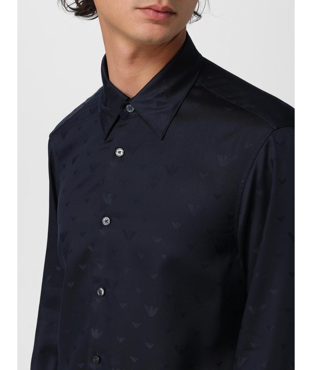 EMPORIO ARMANI Темно-синяя кэжуал рубашка, фото 3