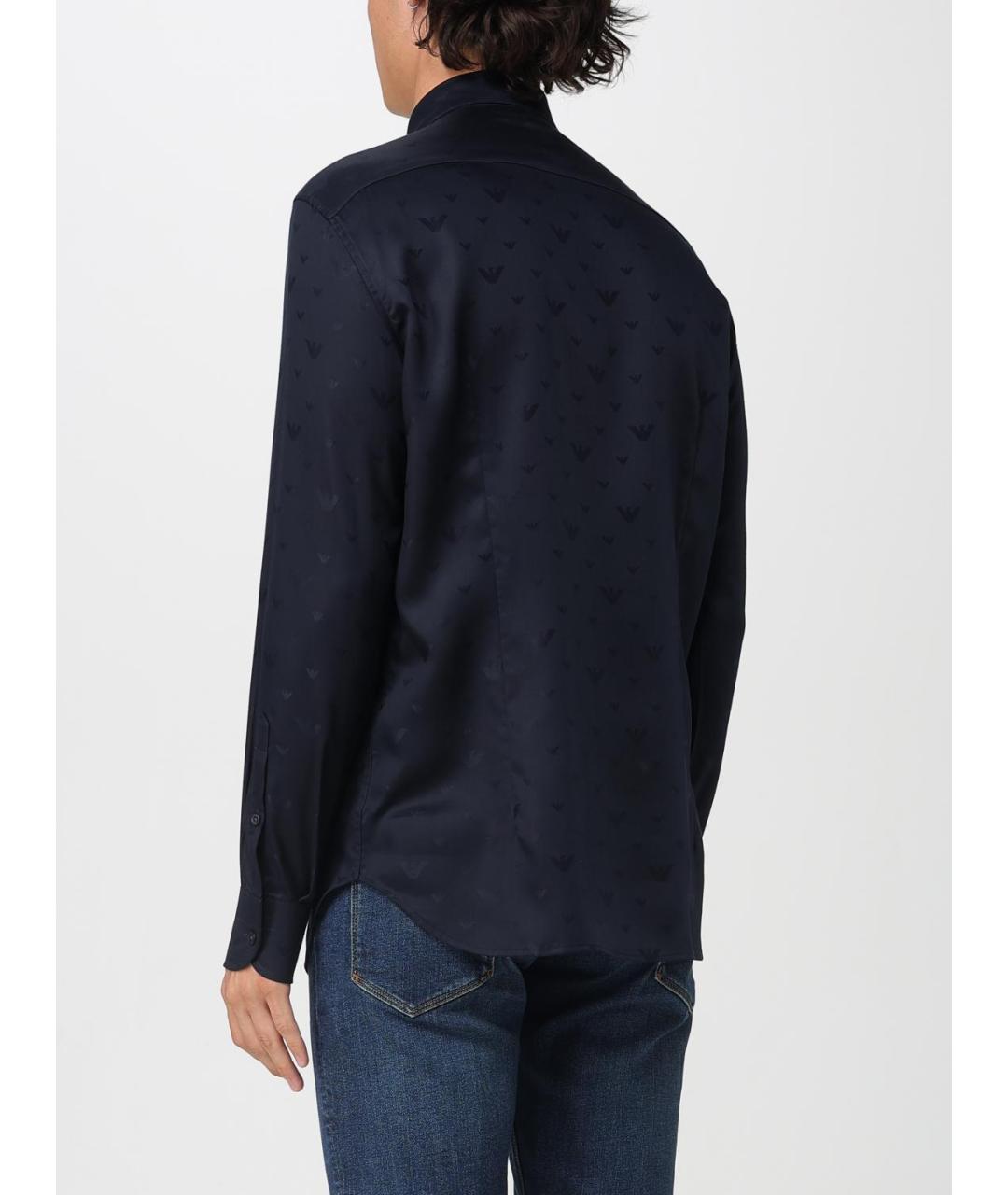 EMPORIO ARMANI Темно-синяя кэжуал рубашка, фото 2