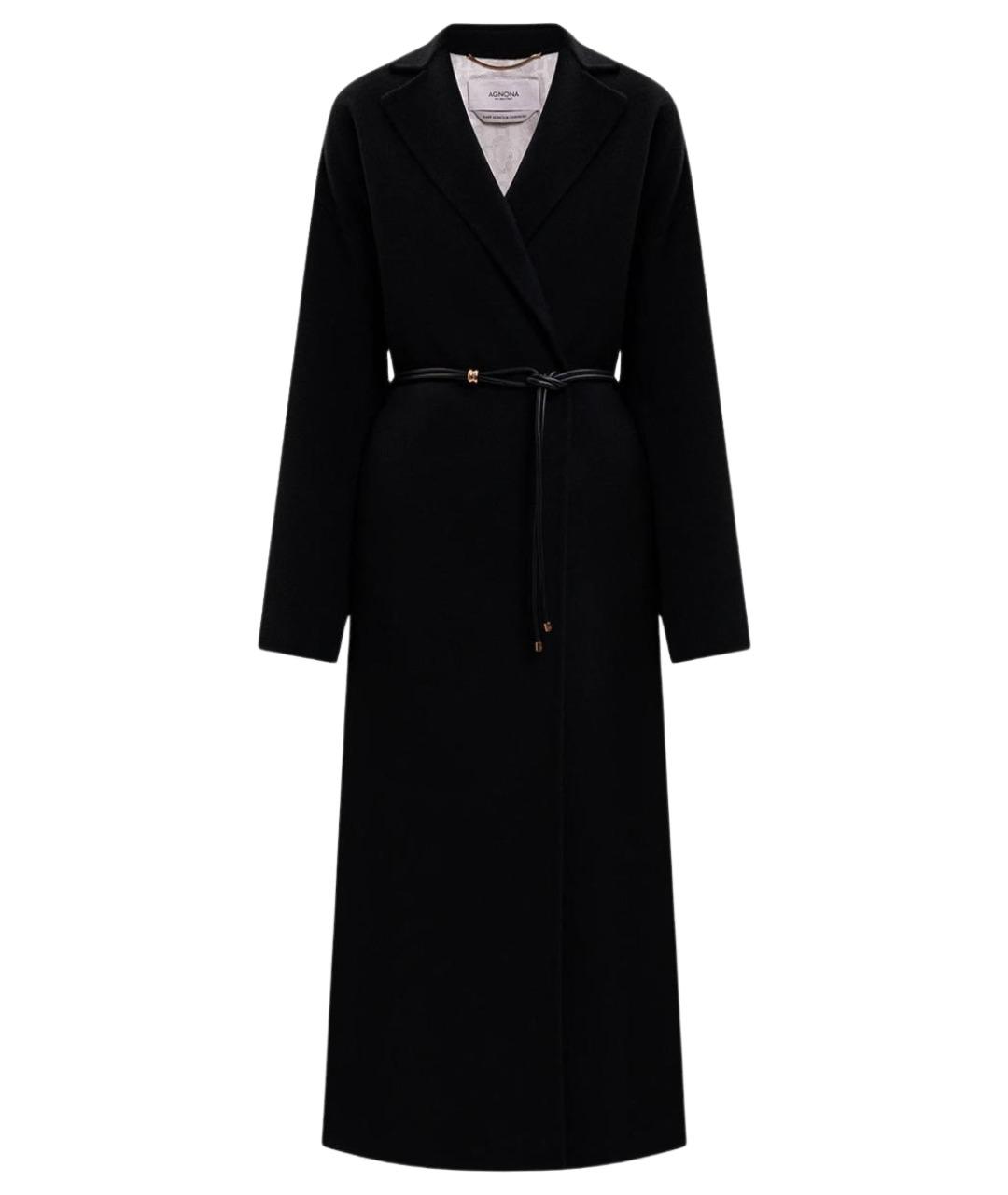 AGNONA Черное шерстяное пальто, фото 1