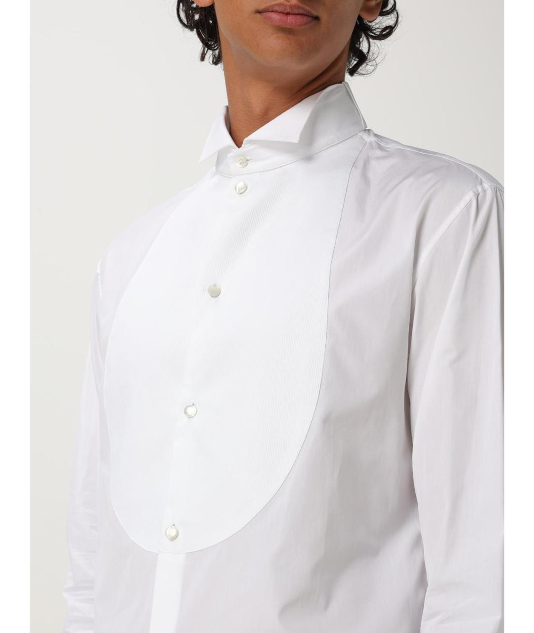 EMPORIO ARMANI Белая хлопковая кэжуал рубашка, фото 3