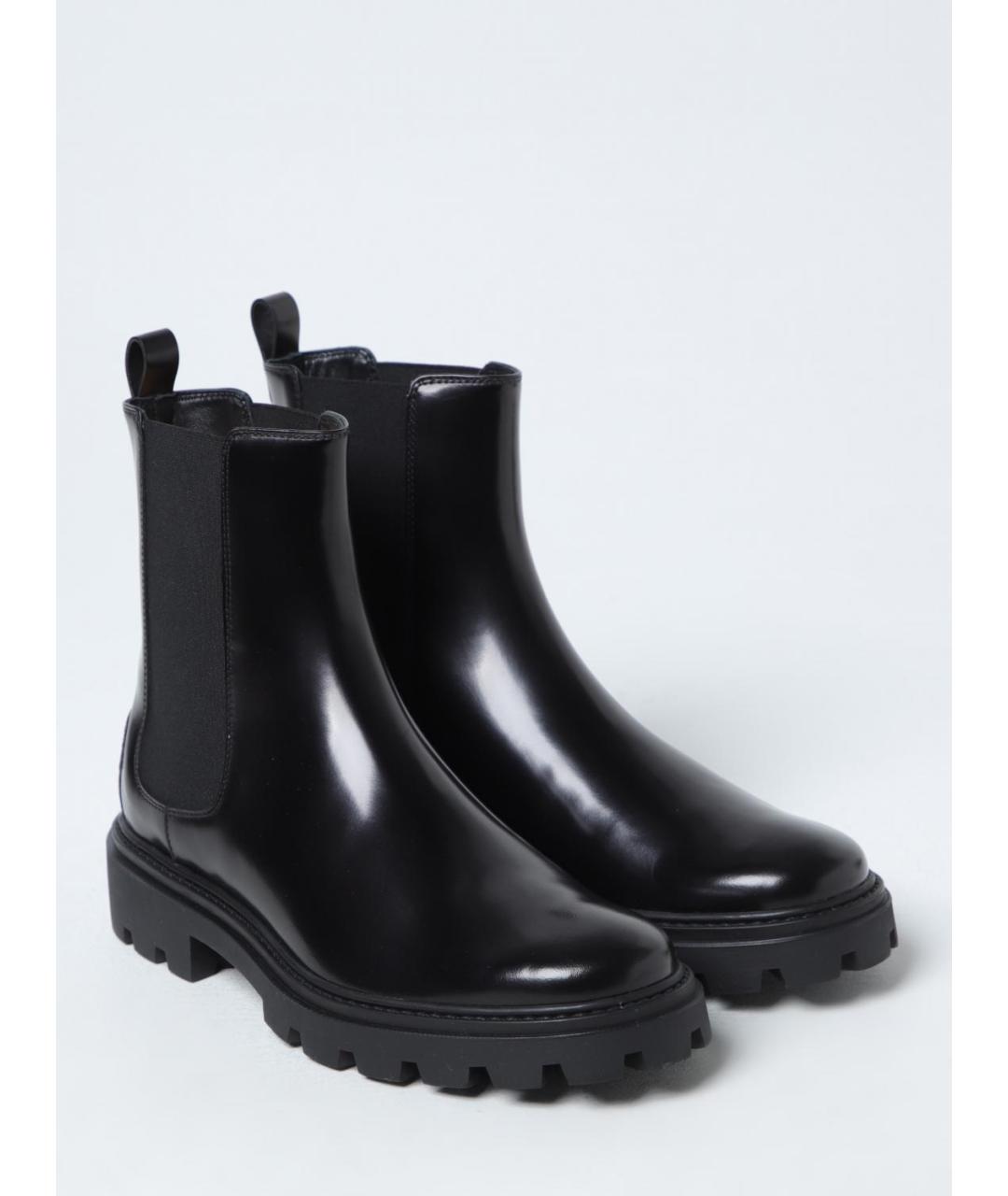 TOD'S Черные кожаные ботинки, фото 2