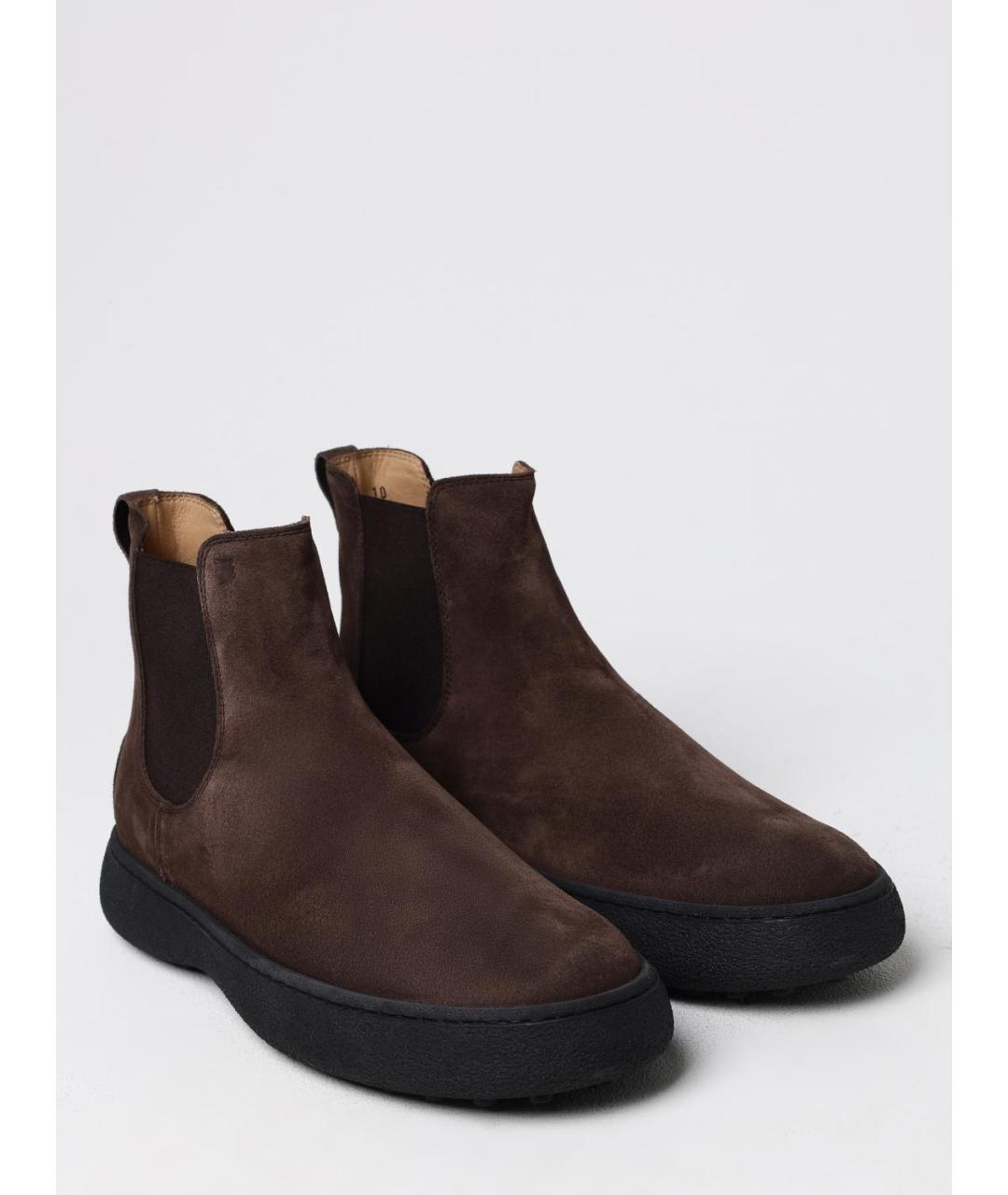 TOD'S Коричневые замшевые низкие ботинки, фото 2