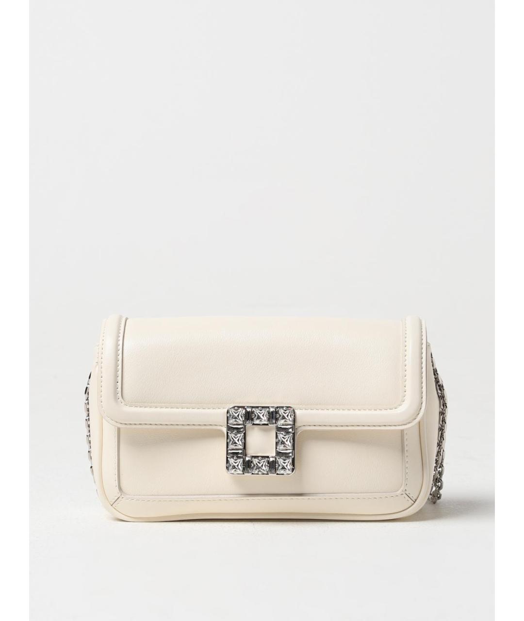 ROGER VIVIER Бежевая кожаная сумка через плечо, фото 5