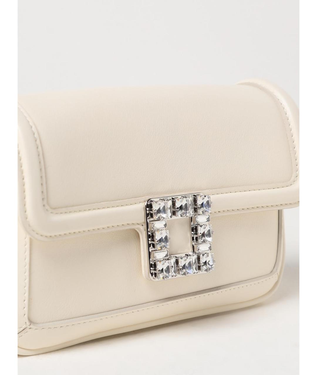ROGER VIVIER Бежевая кожаная сумка через плечо, фото 3