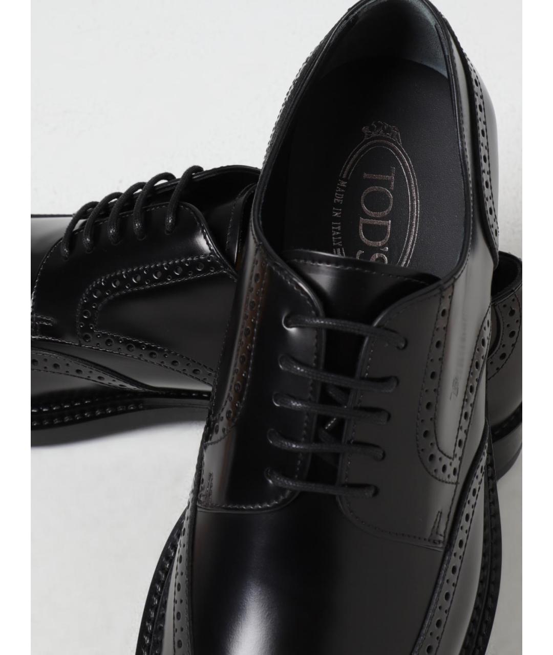 TOD'S Черные кожаные туфли, фото 4
