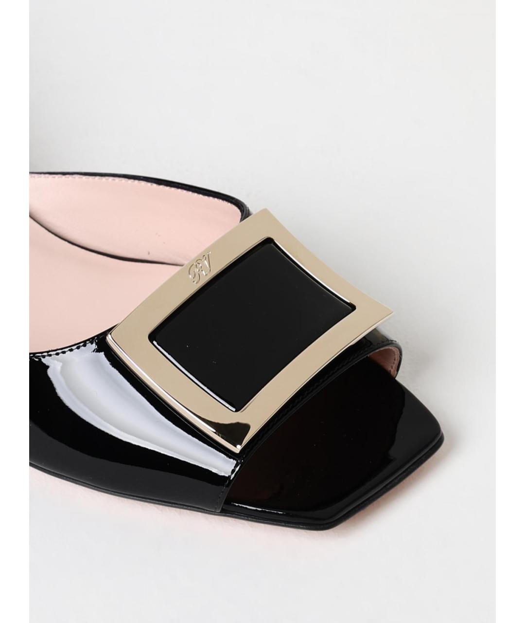 ROGER VIVIER Черные кожаные туфли, фото 4