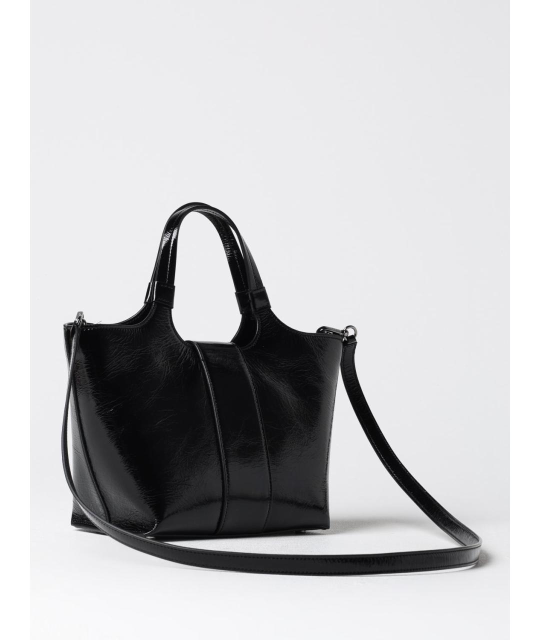 ROGER VIVIER Черная сумка тоут из лакированной кожи, фото 2