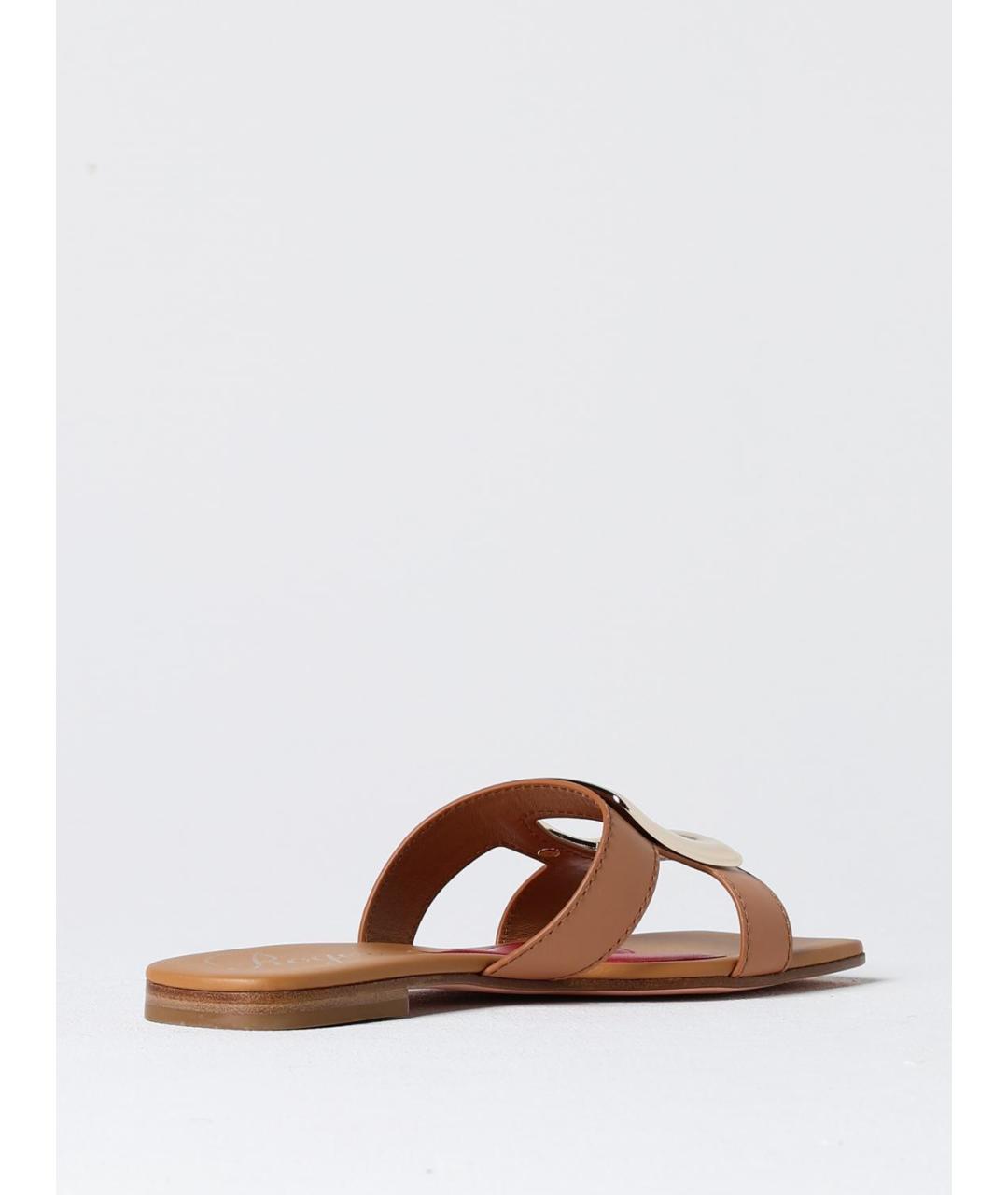 ROGER VIVIER Коричневые кожаные шлепанцы, фото 3