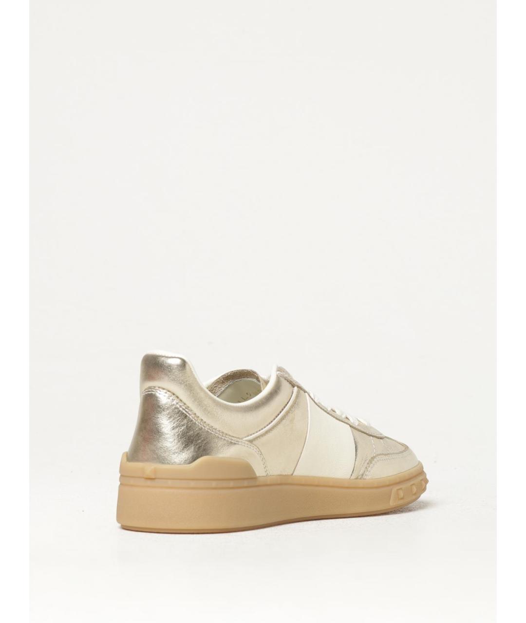 VALENTINO Золотые кожаные кеды, фото 3