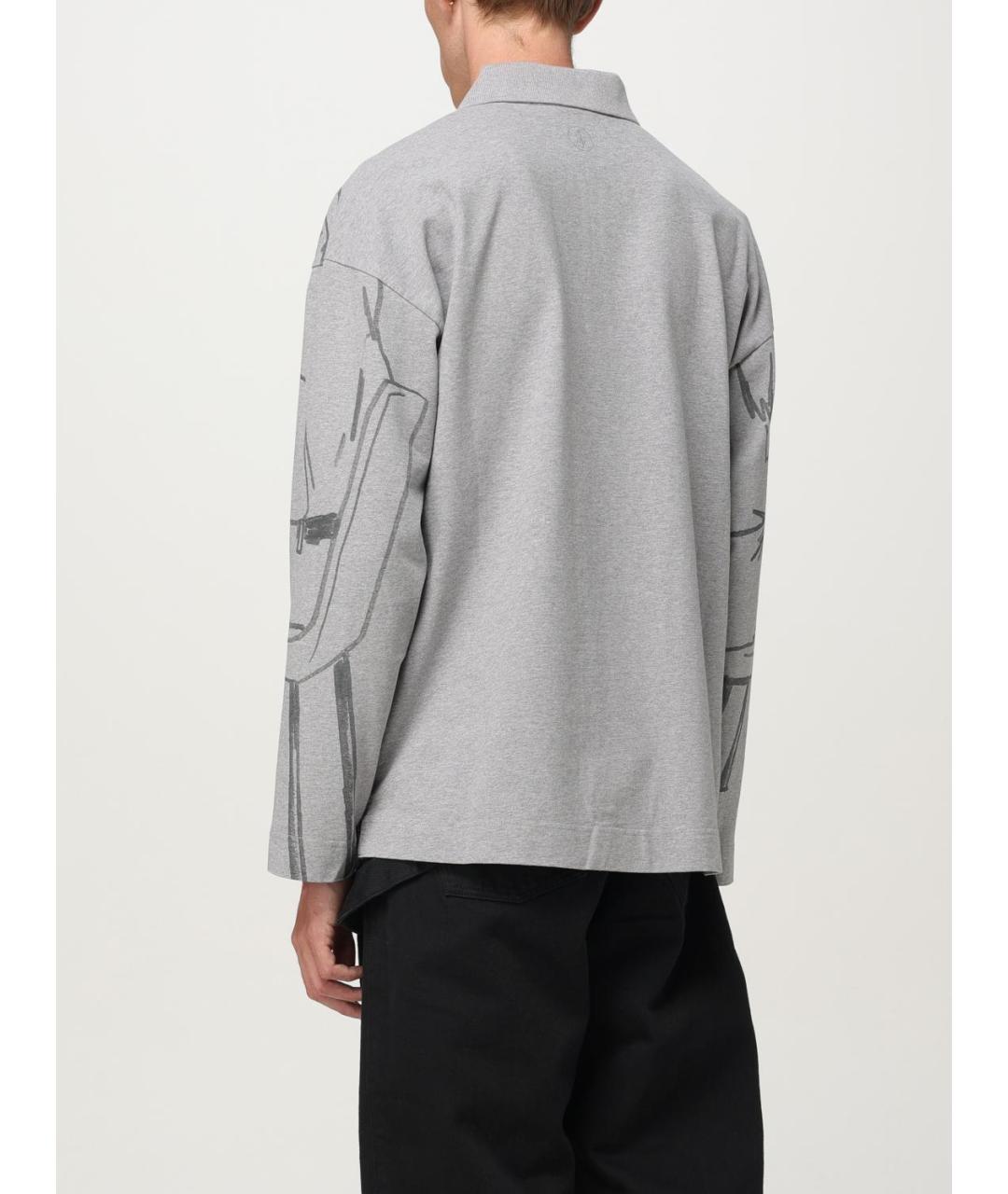 J.W.ANDERSON Серое хлопковое поло с длинным рукавом, фото 4