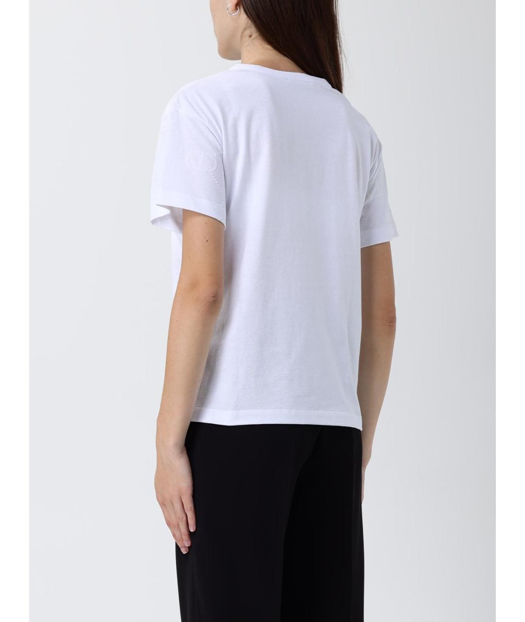 TWIN-SET Белая хлопковая футболка, фото 2