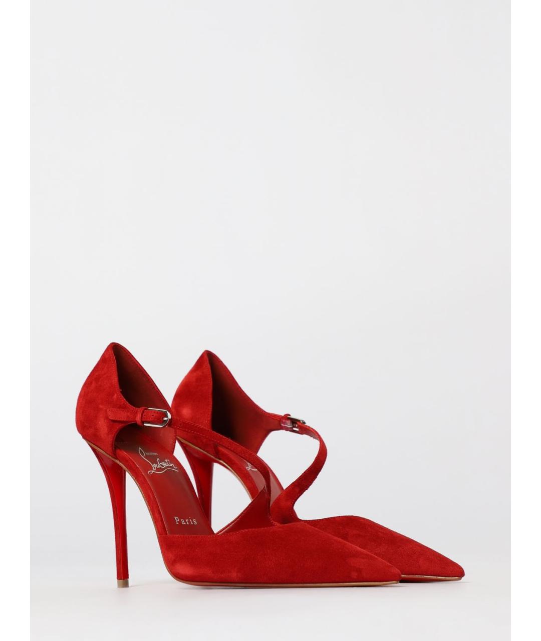 CHRISTIAN LOUBOUTIN Красные замшевые туфли, фото 2