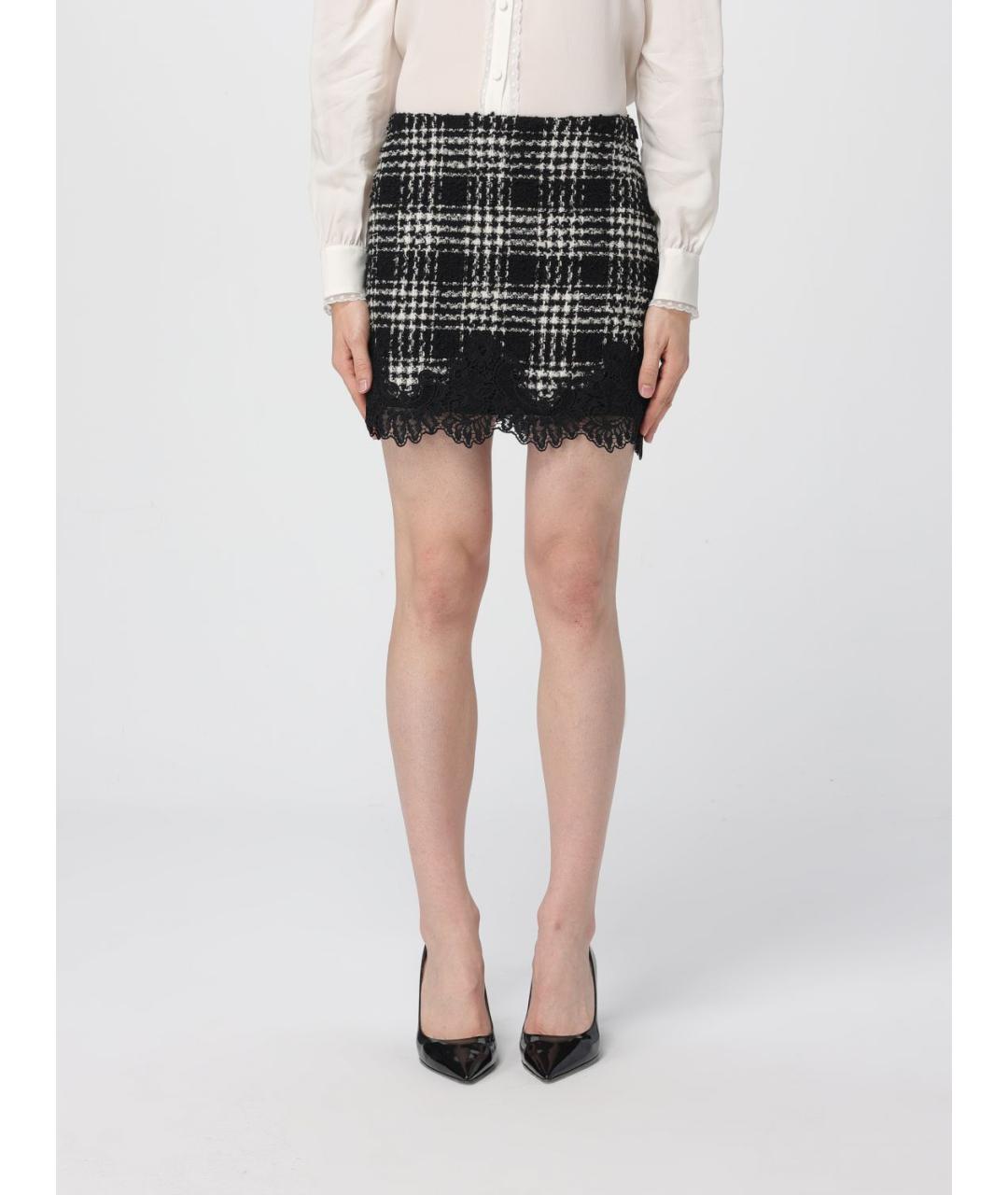 TWIN-SET Черная полиэстеровая юбка мини, фото 4