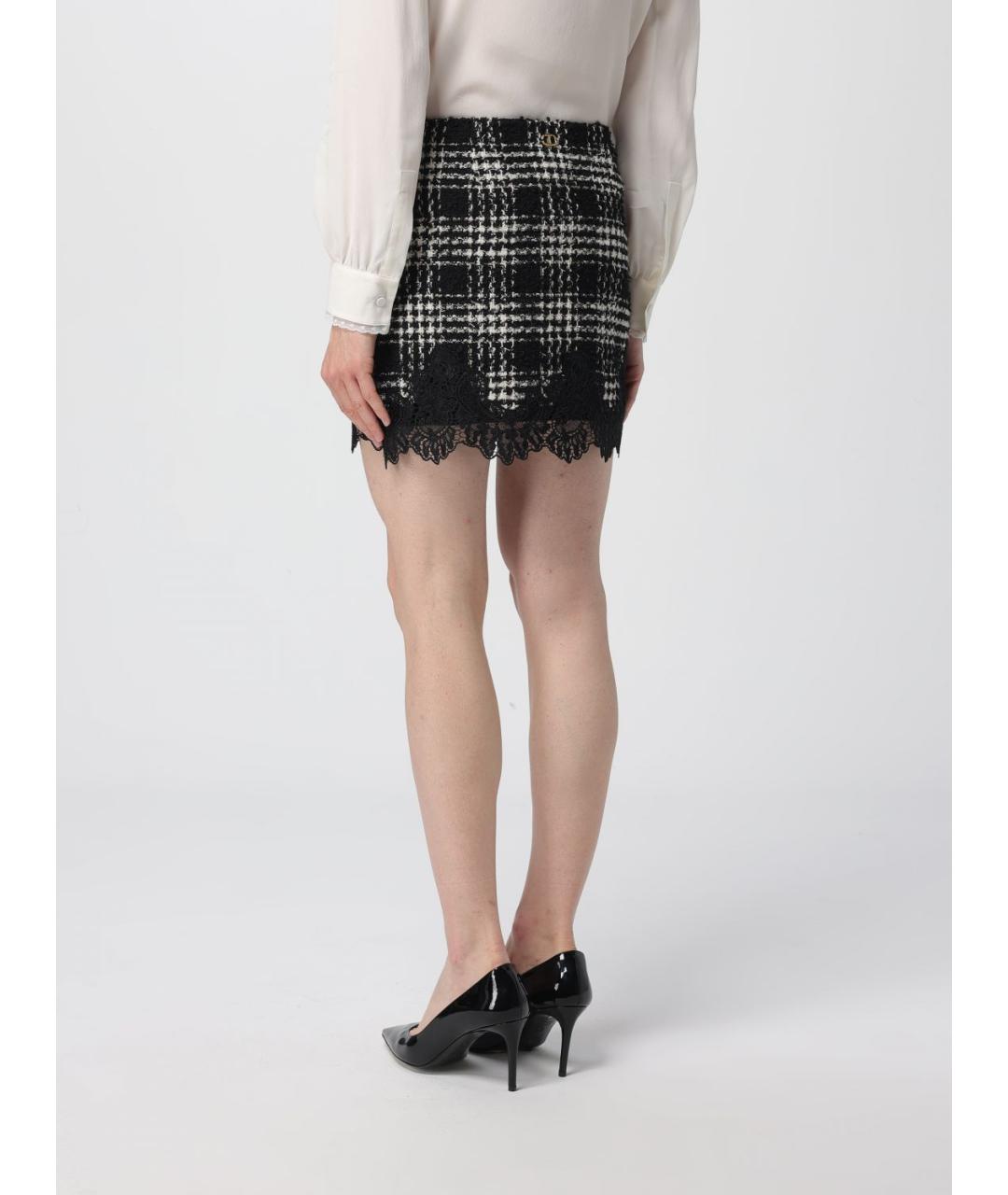 TWIN-SET Черная полиэстеровая юбка мини, фото 2