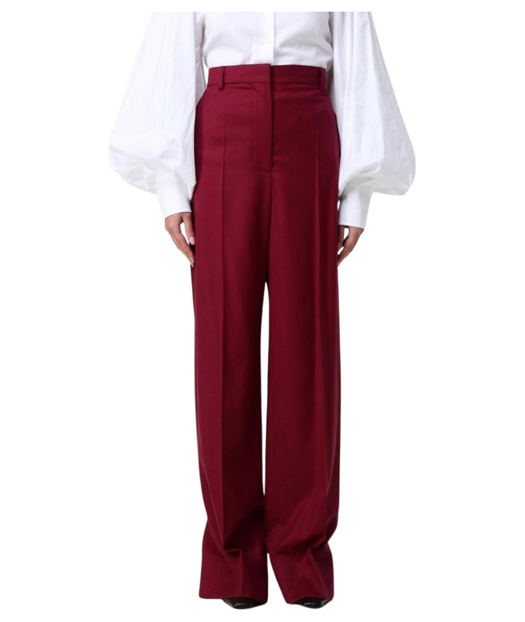 STELLA MCCARTNEY Бордовые шерстяные прямые брюки, фото 1