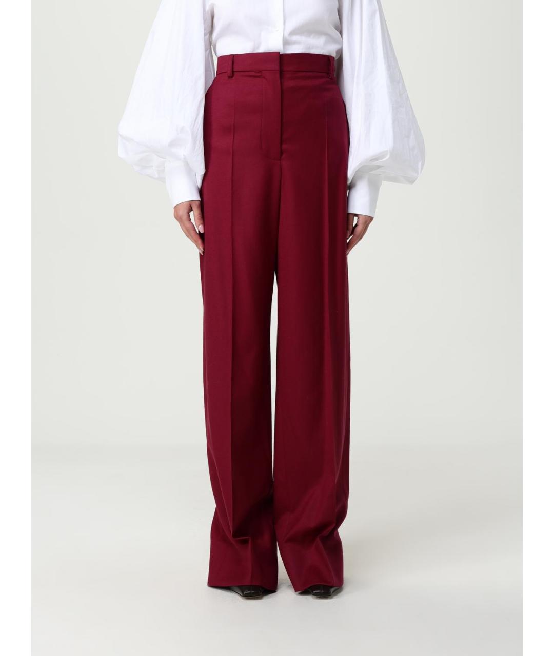 STELLA MCCARTNEY Бордовые шерстяные прямые брюки, фото 6