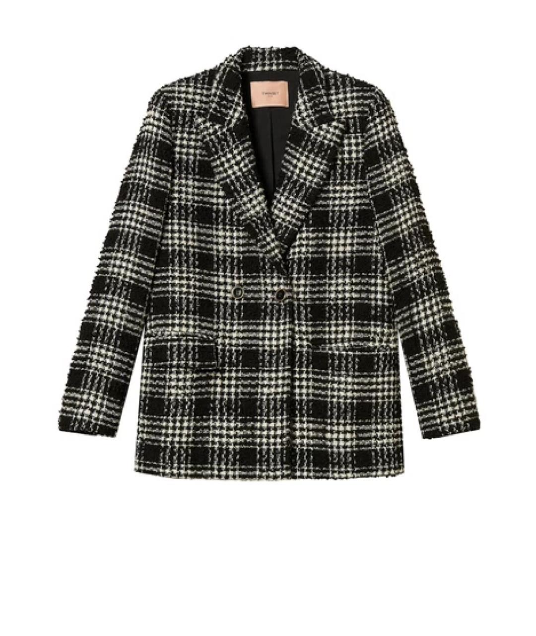 TWIN-SET Черный полиэстеровый жакет/пиджак, фото 1