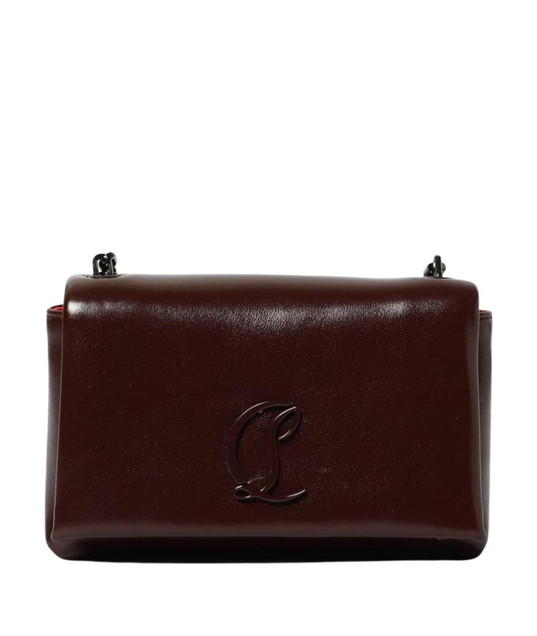 CHRISTIAN LOUBOUTIN Бордовая кожаная сумка через плечо, фото 1