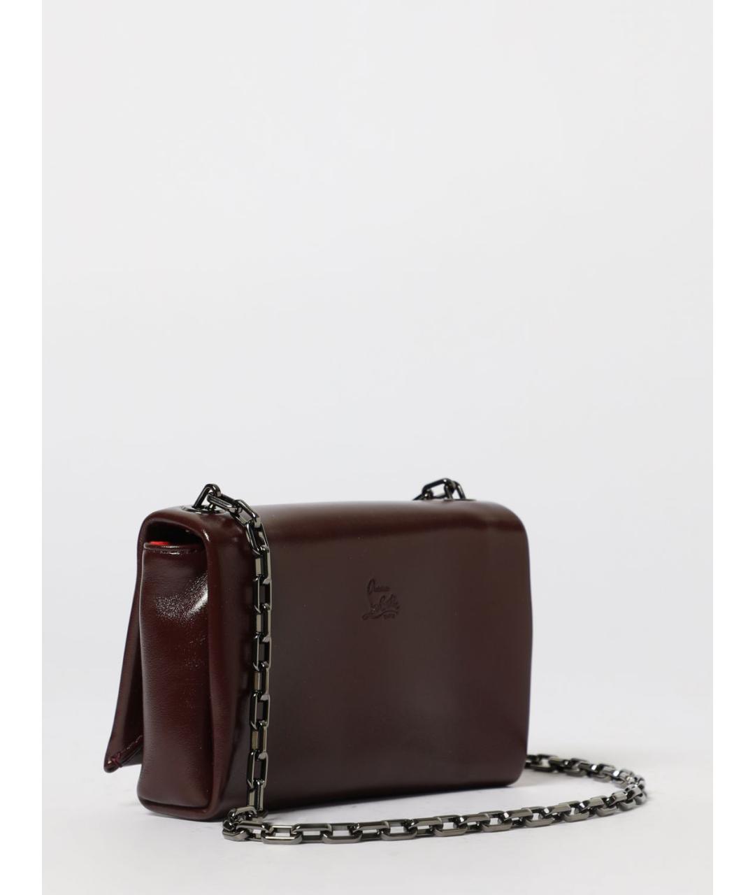 CHRISTIAN LOUBOUTIN Бордовая кожаная сумка через плечо, фото 2