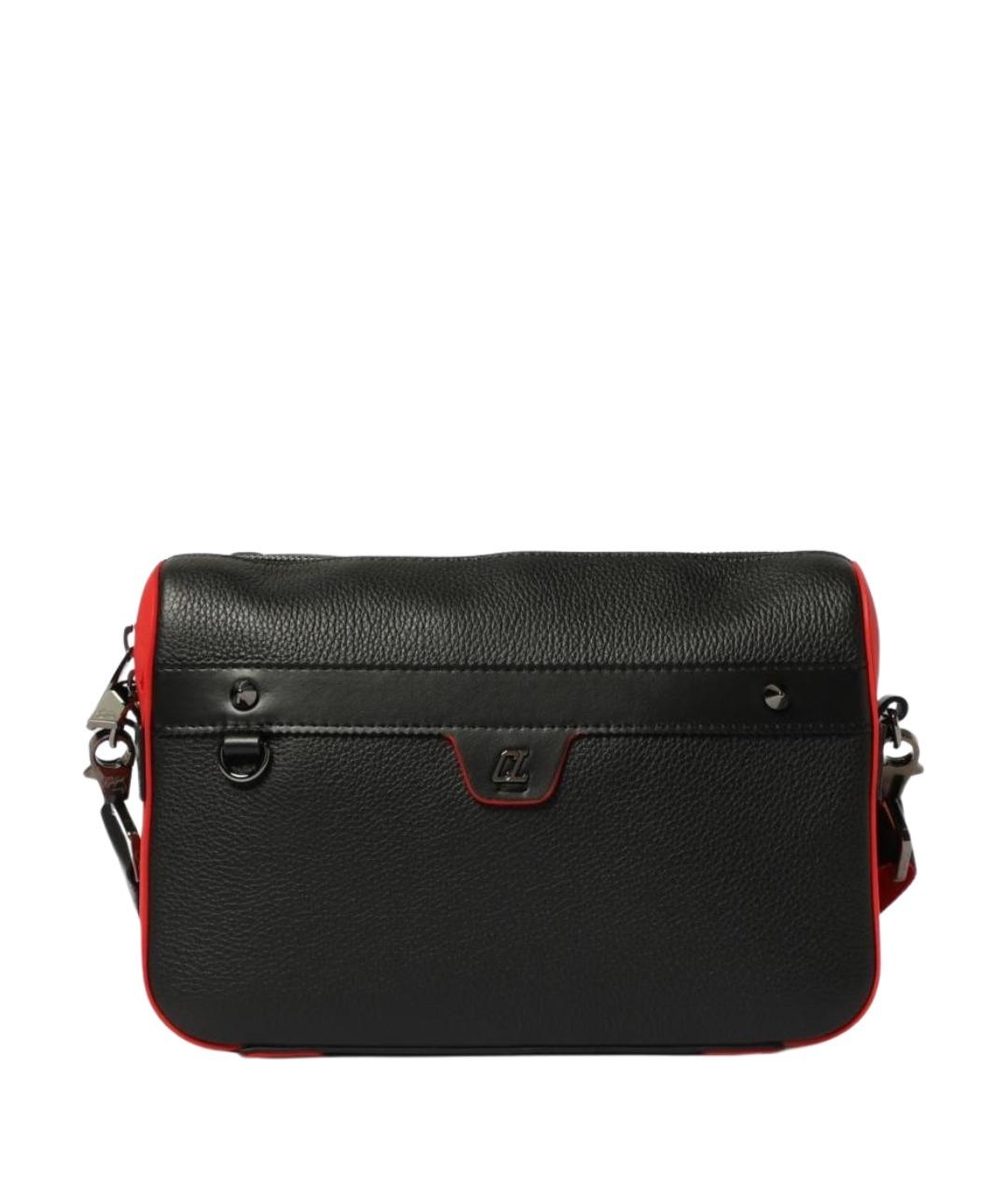 CHRISTIAN LOUBOUTIN Черная кожаная сумка на плечо, фото 1